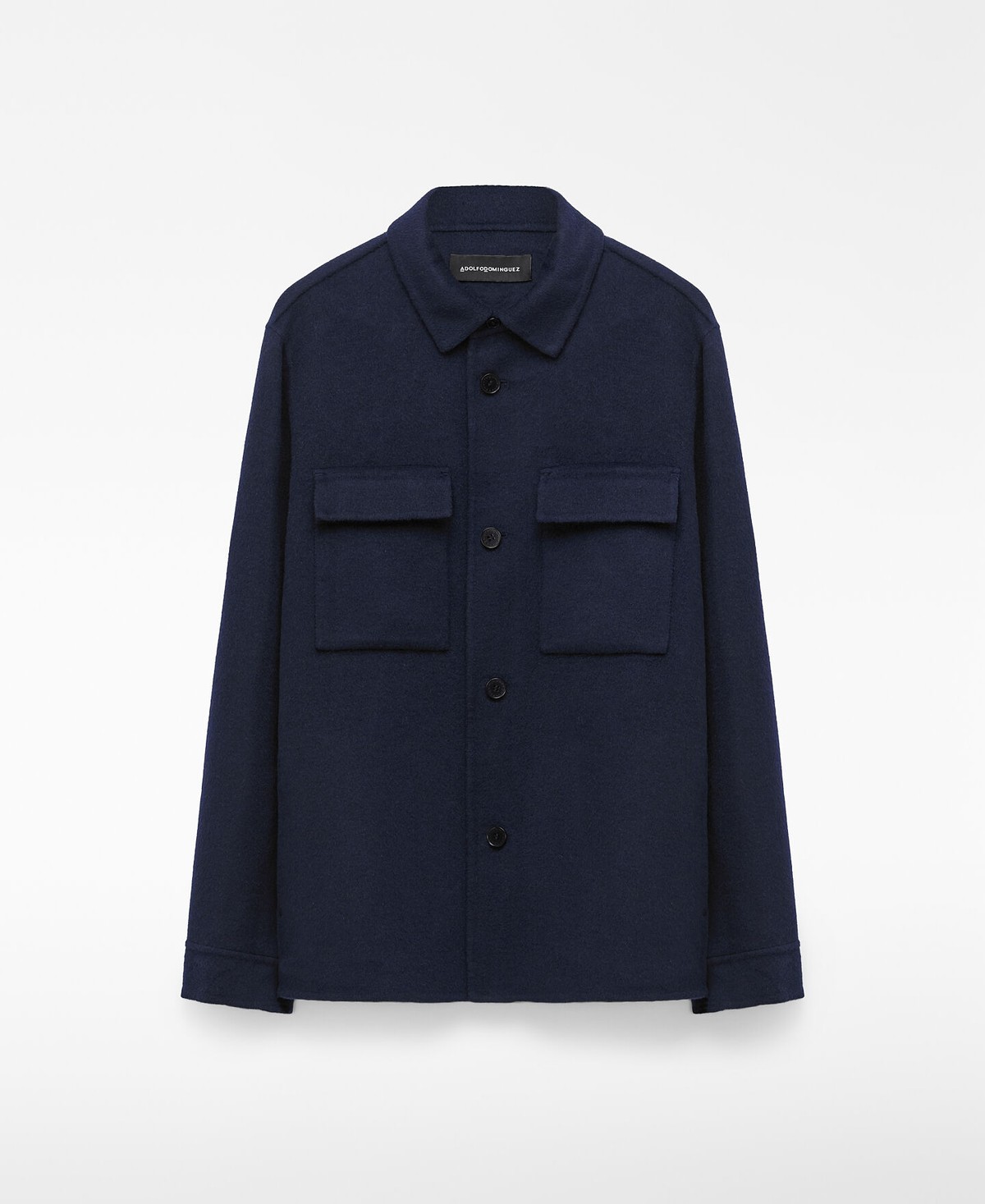 아돌포도밍게즈 울 혼방 플랩 포켓 오버셔츠 124081104262 NAVY BLUE