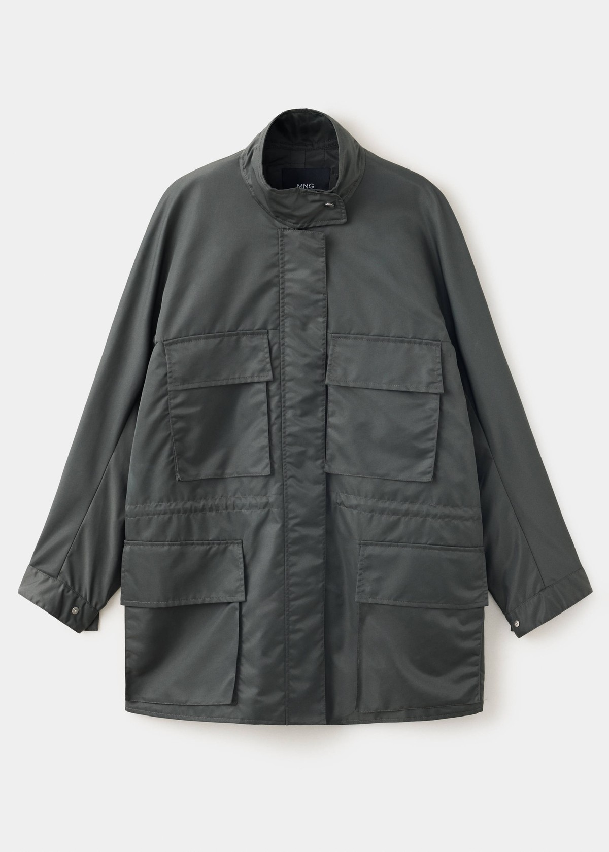망고 패딩 안감 하이넥 멀티포켓 파카 37086740_92 GRIS