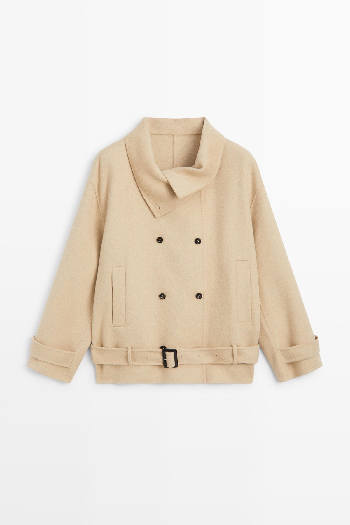 마시모두띠 벨트 디테일 트렌치 숏 재킷 6434/735 SAND BROWN
