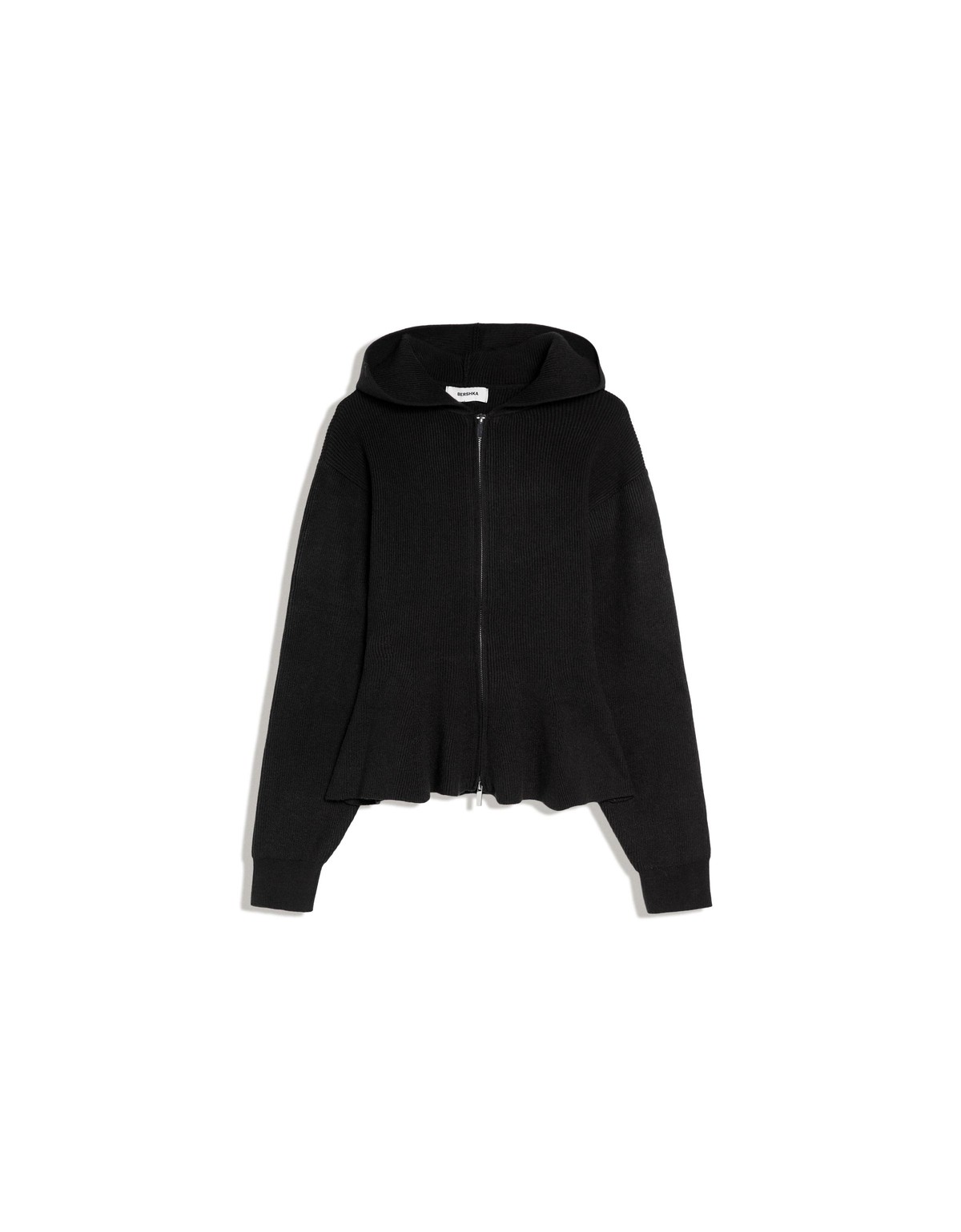버쉬카 페플럼 후드 집업 니트 자켓 3507/686 BLACK