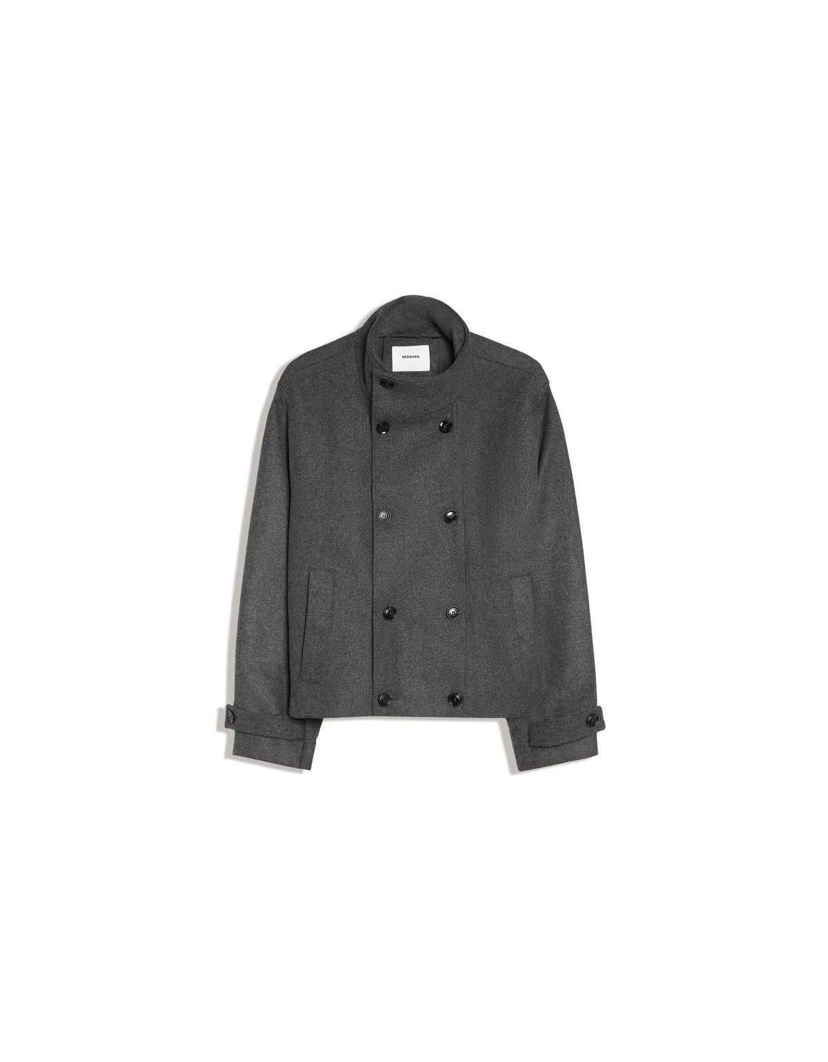 버쉬카 퍼넬넥 더블버튼 펠트 자켓 3133/758 GREY