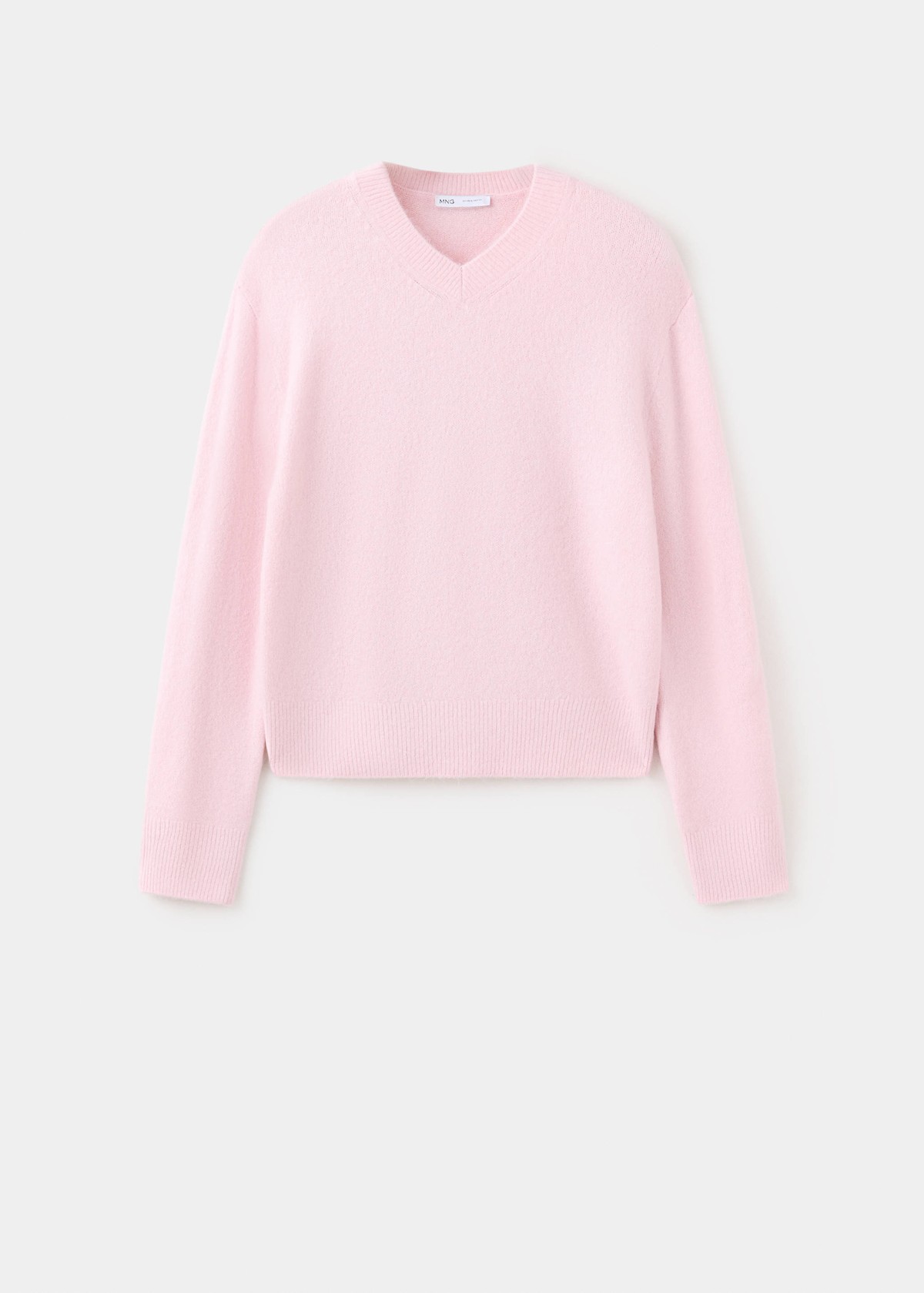 망고 스트라이프 브이넥 니트 스웨터 37057774_81 ROSA PASTEL