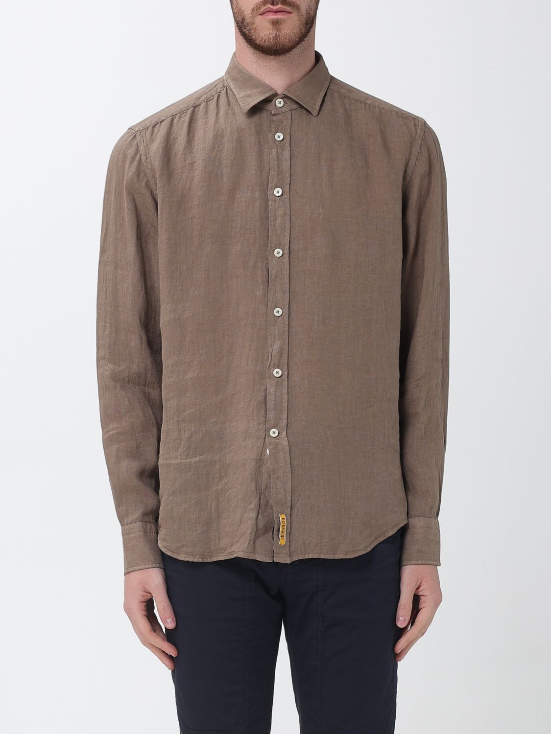 비디 박짓 Camicia basic 코튼 긴팔 셔츠 남성 그레이 26SS B010TC162M04