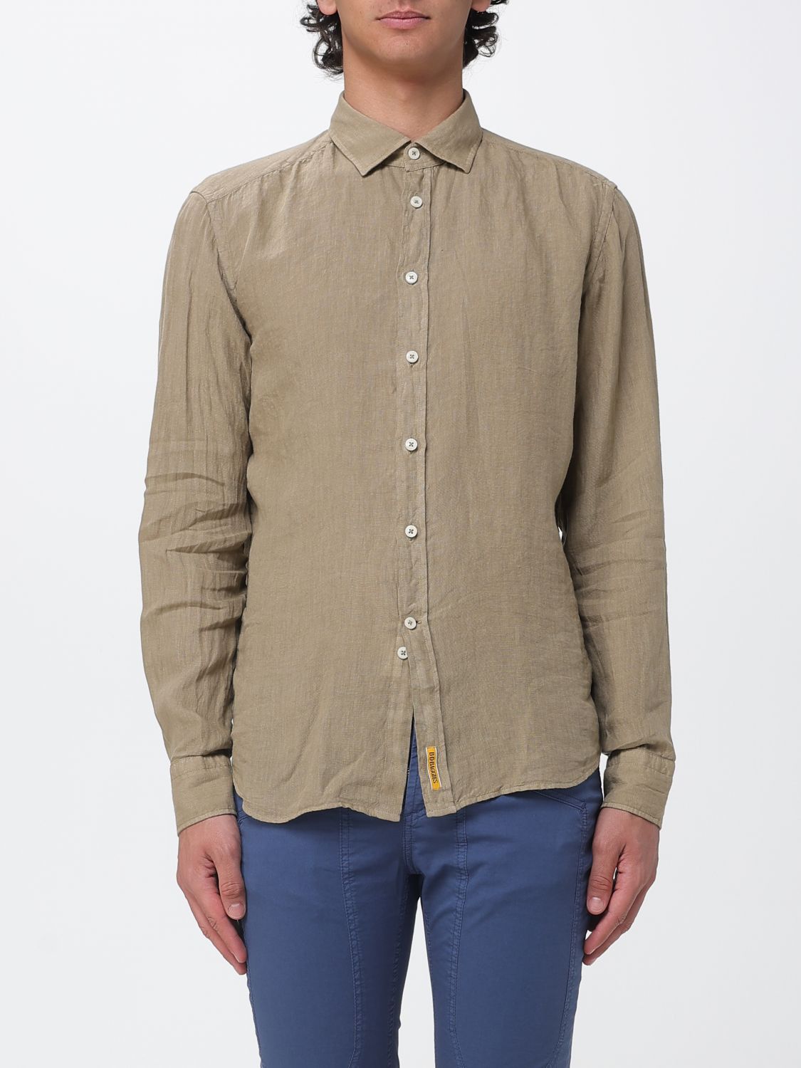 비디 박짓 Camicia basic 코튼 긴팔 셔츠 남성 브라운 26SS B010TC162S10