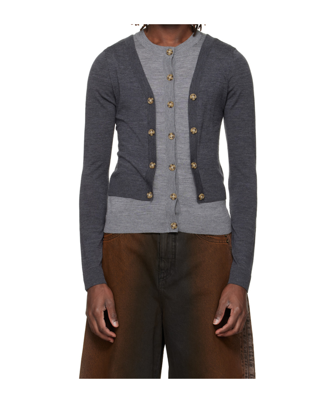 에곤 랍 knitted 니트 남성 그레이 26SS SS26KN003DARKLIGHTGREY