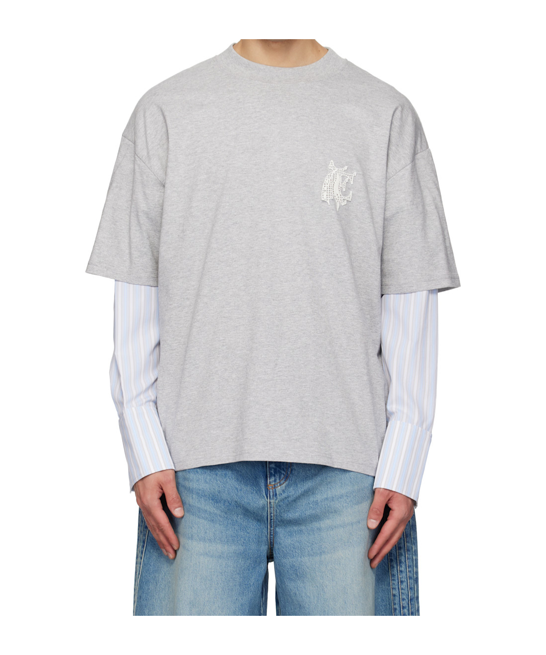 에곤 랍 티셔츠 남성 화이트 26SS SS26SH002BLEUGRIS