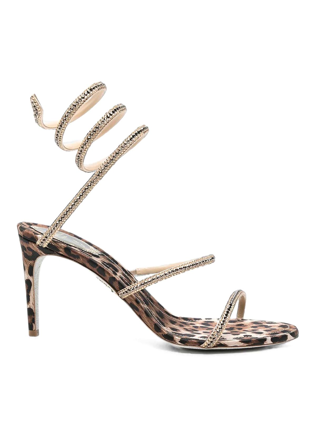 르네 카오빌라 Cleo Animalier 80 힐 샌들 여성 베이지 26FW C12899080R001Y450