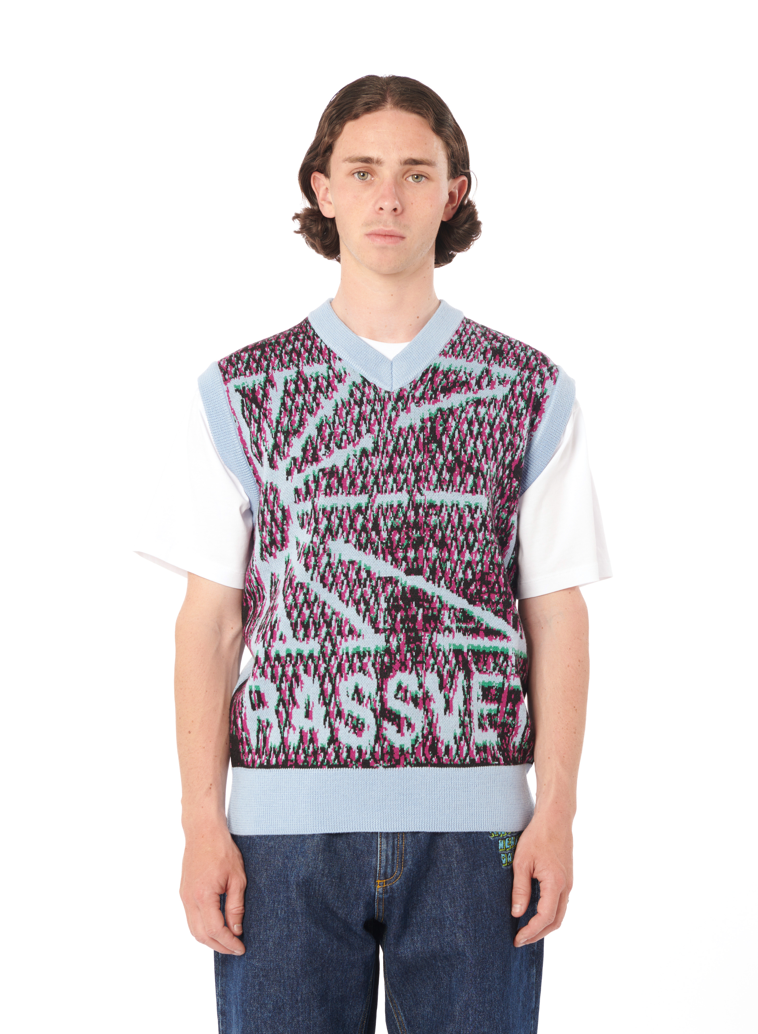 랏스에트 CAMO SLEEVELESS KNIT knitted 풀오버 니트 남성 블루 24SS PACC14N0052