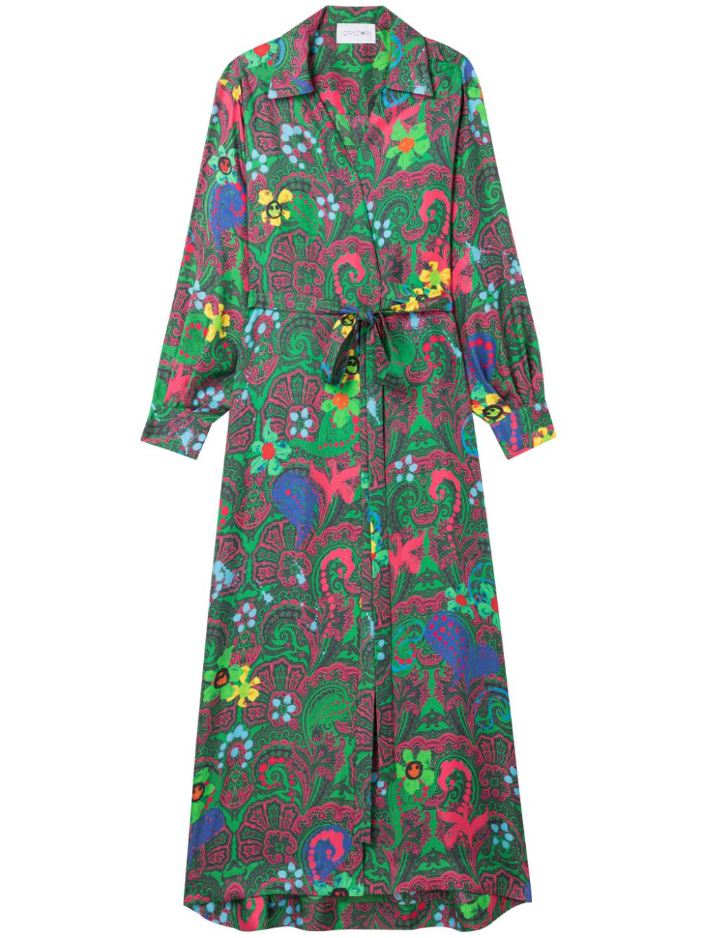 아즈 팩토리 Paisley Long 랩 프린트 원피스 여성 그린 23FW DRS170S49PSY1