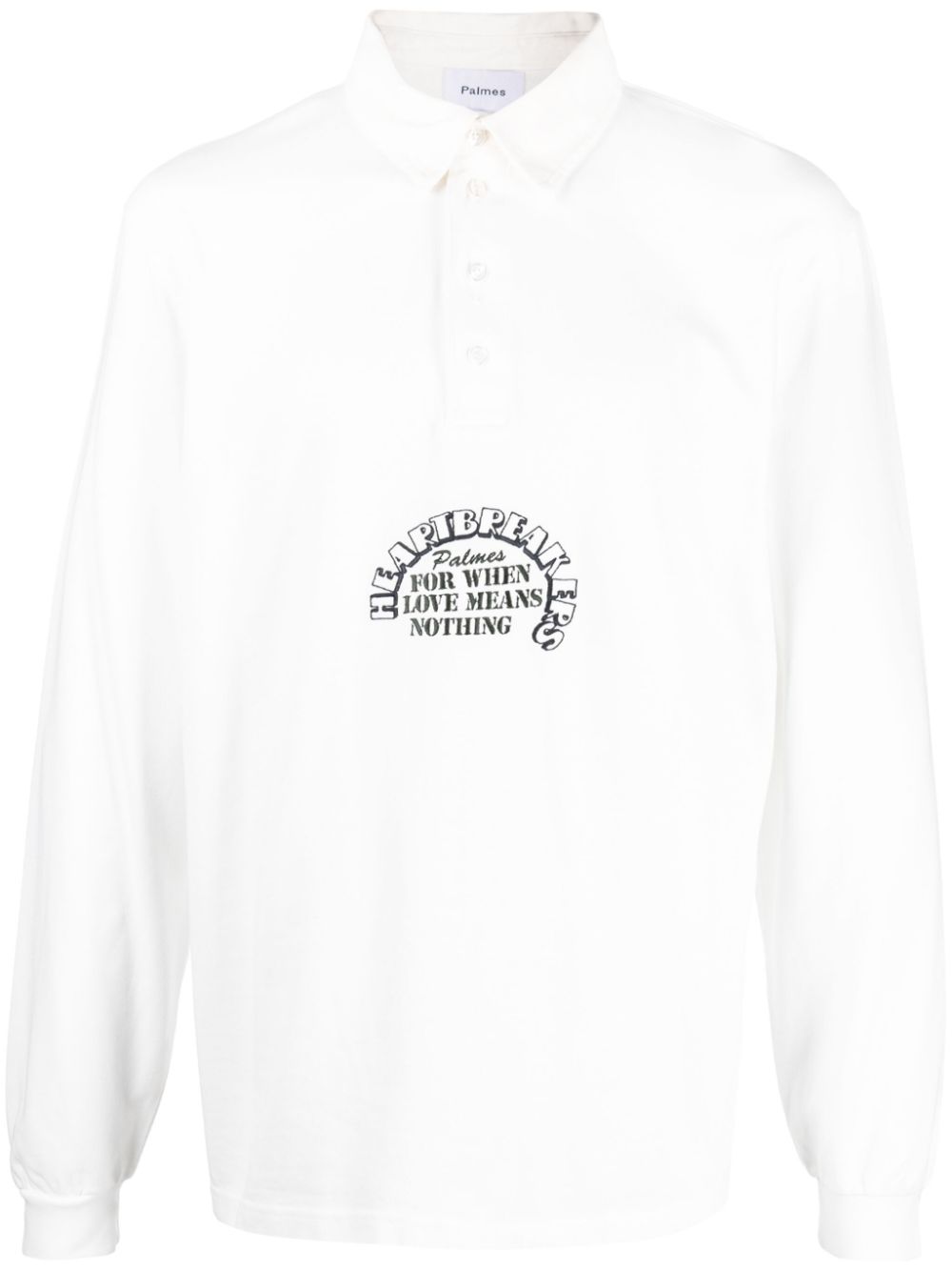 팔멧 Logo organic 코튼 긴팔 셔츠 남성 화이트 23FW HEARTBREAKERSOFFWHITE