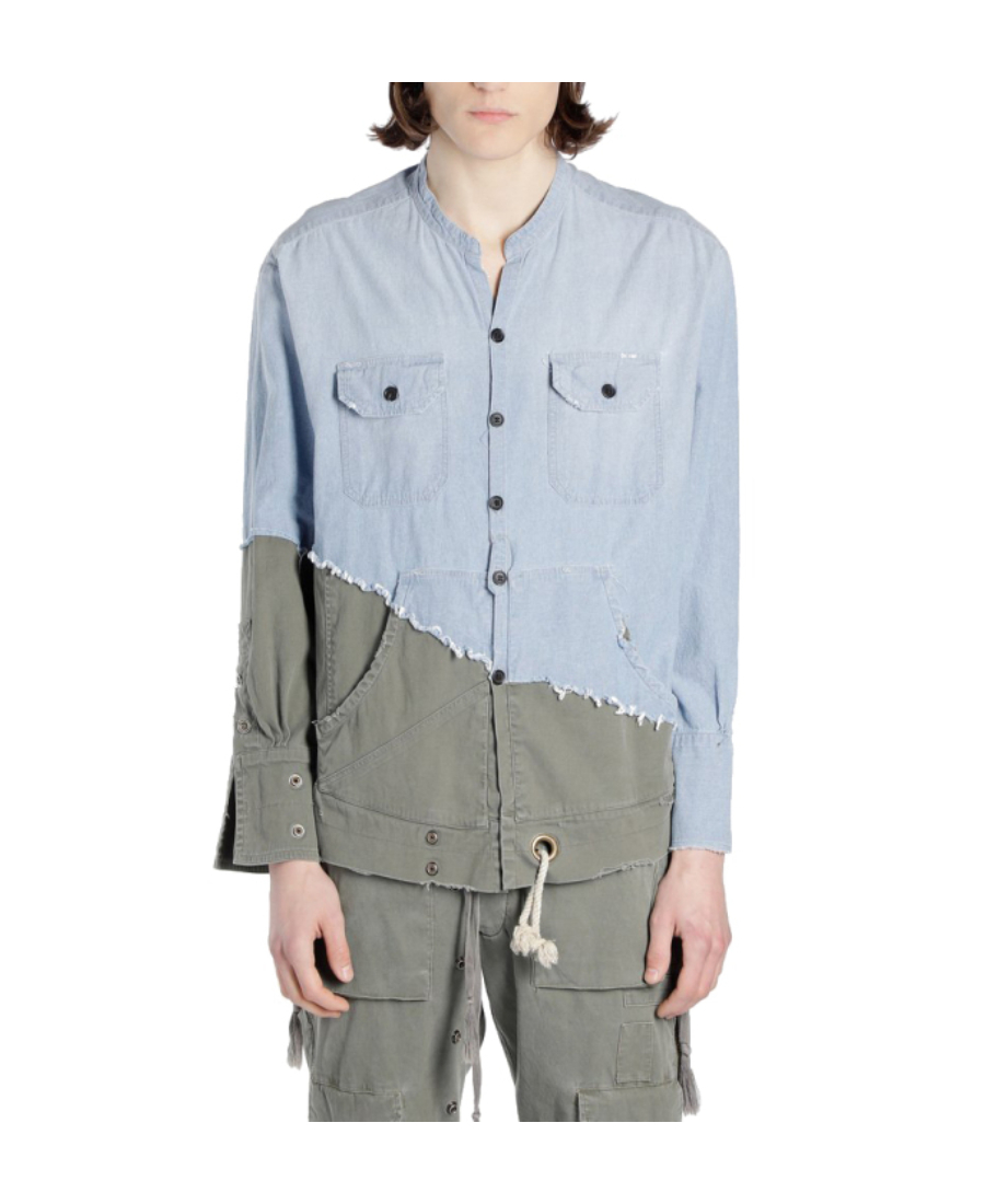 그엑 로렌 긴팔 셔츠 남성 그레이 19FW GLFW19M119BLUE