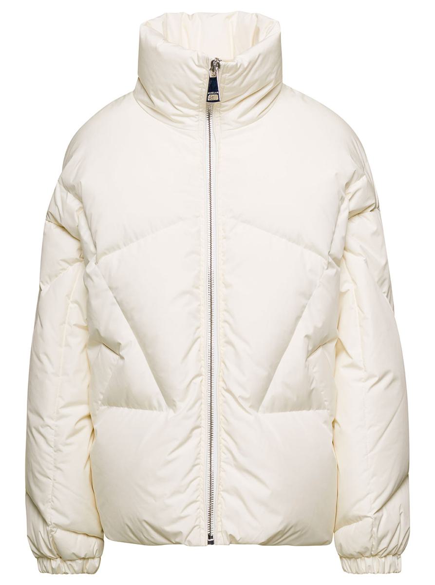 크리스조이 Moon Quilted High-Neck Logo Detail 패딩 여성 화이트 23FW EFMW010NYBT179