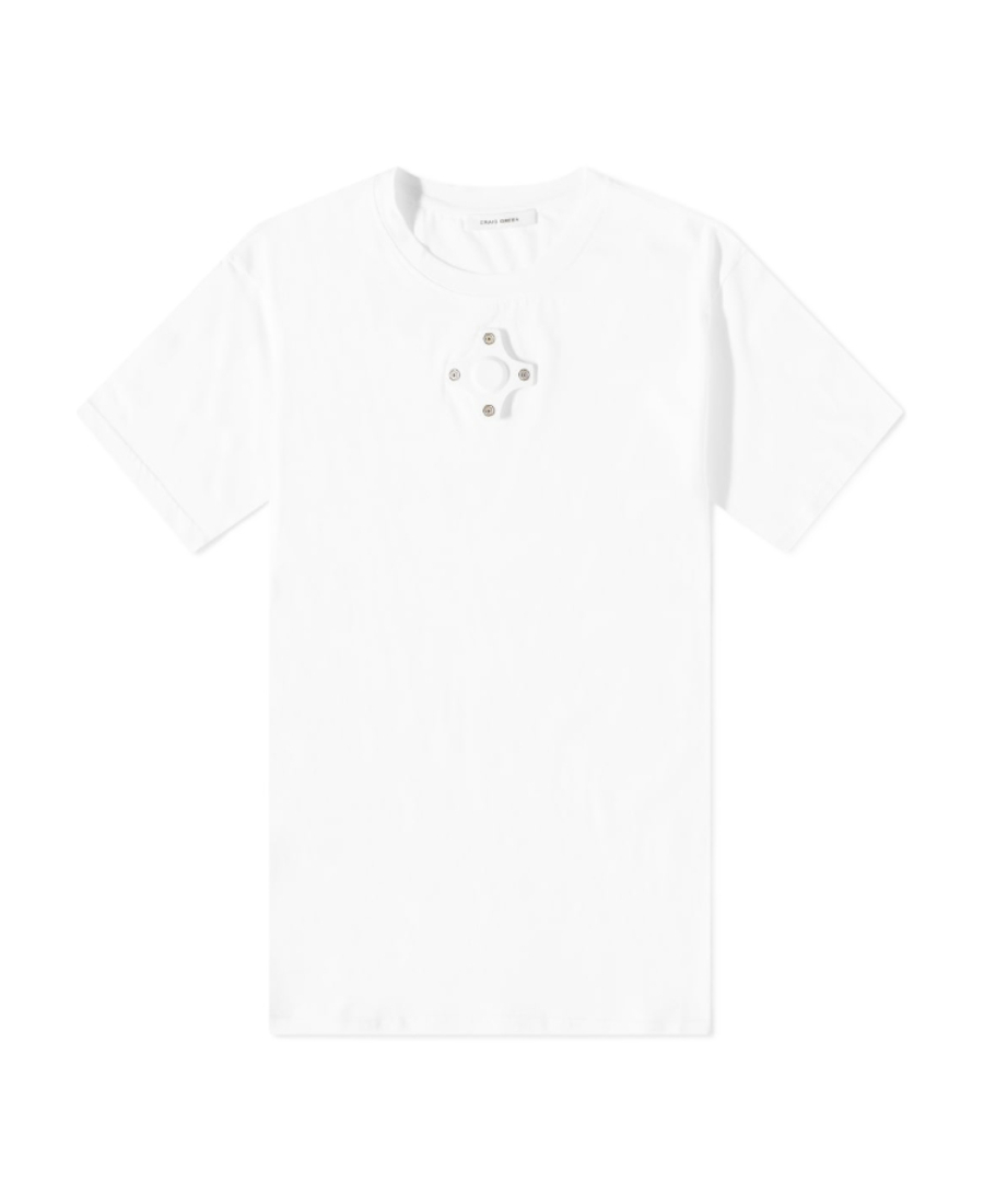크아익 그린 티셔츠 남성 화이트 23SS CGSS23CJETSS13WHT