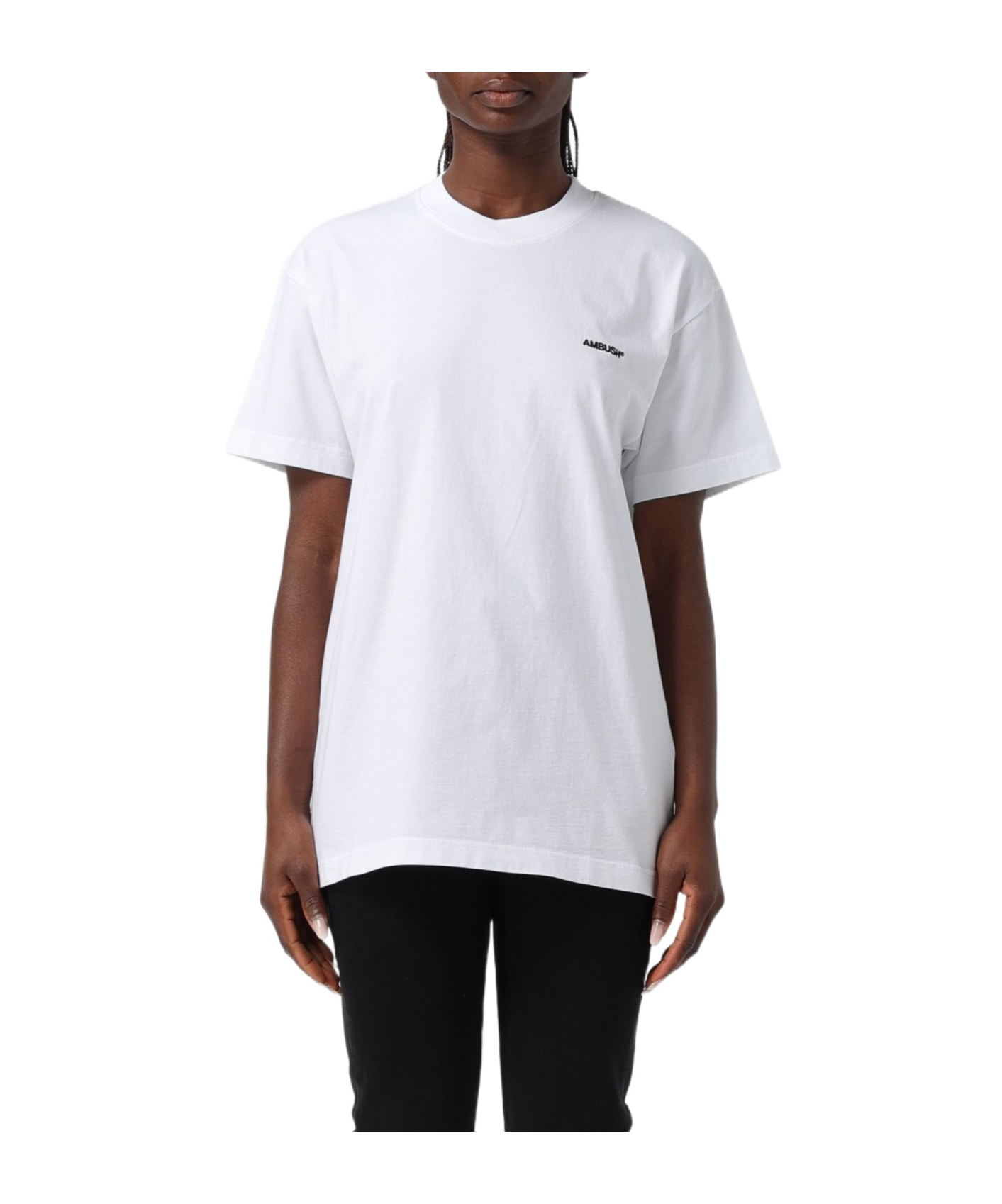 앰부쉬 티셔츠 여성 화이트 24SS BWAA04AS24JER0018484