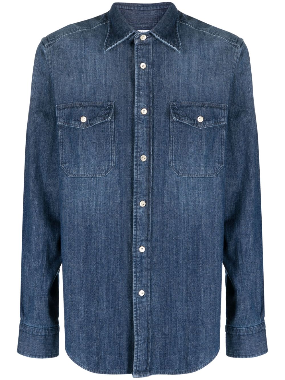 볼리올리 button-down 데님 긴팔 셔츠 남성 블루 23FW 589LFB28660730