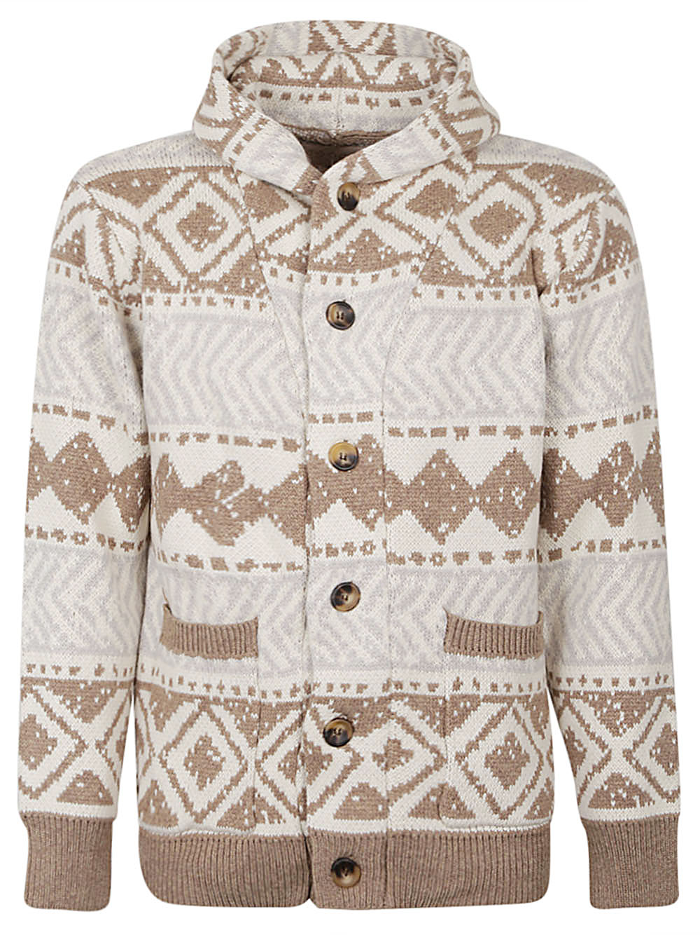 투코 Ethnic knitted 프린트 가디건 남성 브라운 23FW DUNESAND