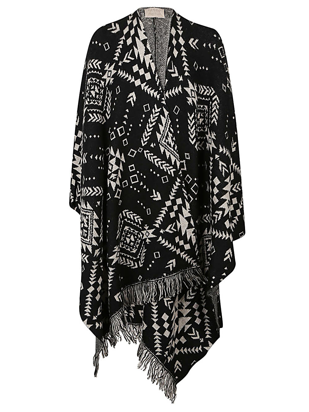 투코 Ethnic knitted 프린트 가디건 여성 블랙 23FW OHANABLACK