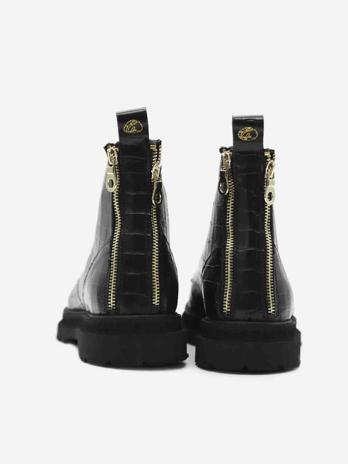 지우리아노 가리아노 Tiger ankle print 앵클 부츠 남성 블랙 22FW 46013401KROCKBLACK