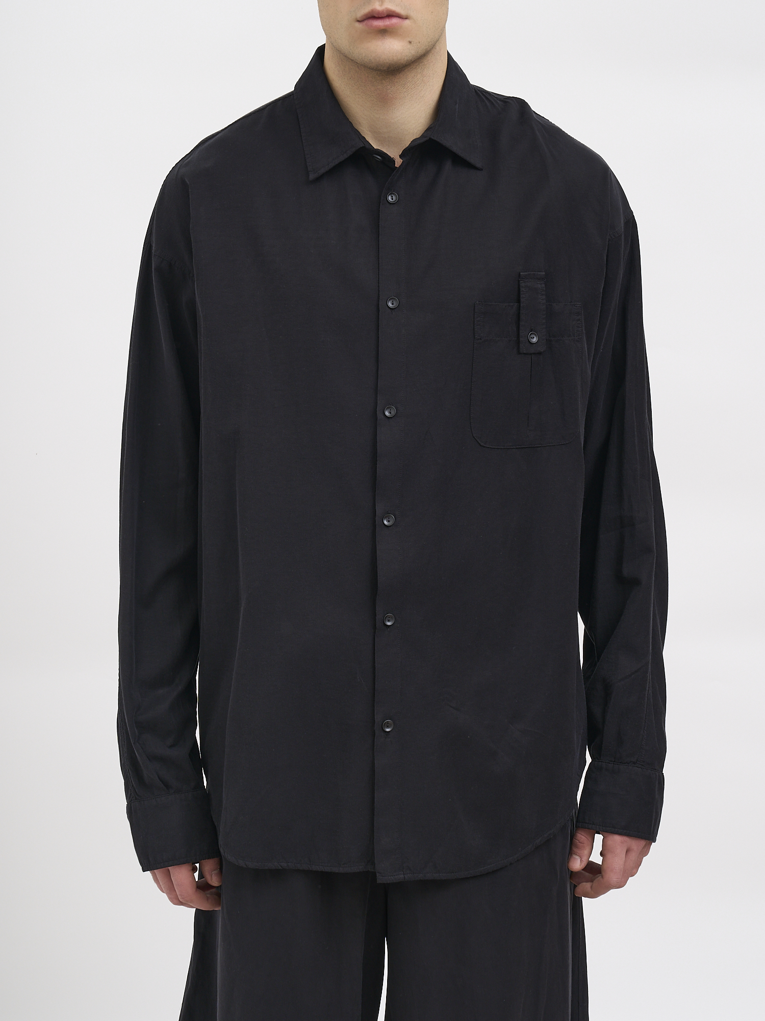 안드레아 아아콥 YA 긴팔 셔츠 남성 블랙 26SS N26MUBO31COTTONCUPRO09BLACK
