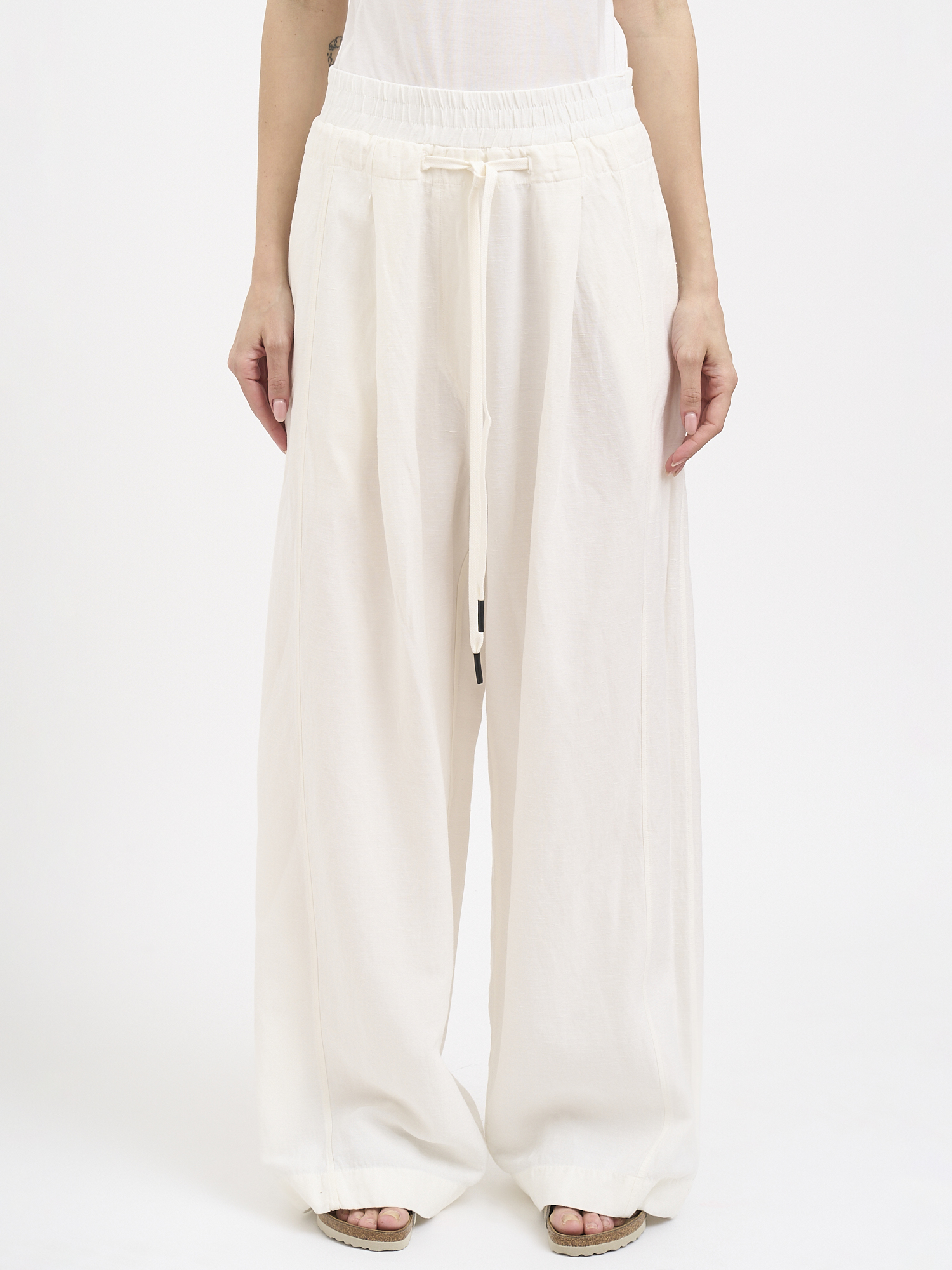 안드레아 아아콥 YA casual 캐주얼 팬츠 여성 화이트 26SS N26WSFT75COTTONLINEN10WHITE
