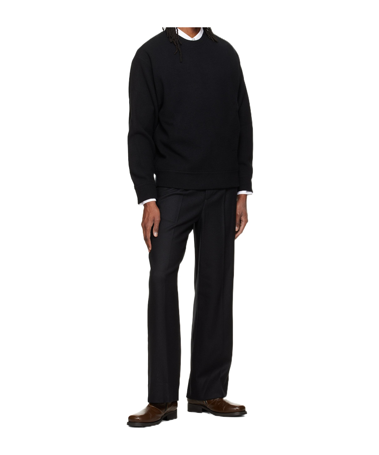 우영미 knitted 니트 남성 블랙 26FW W263KN02504B