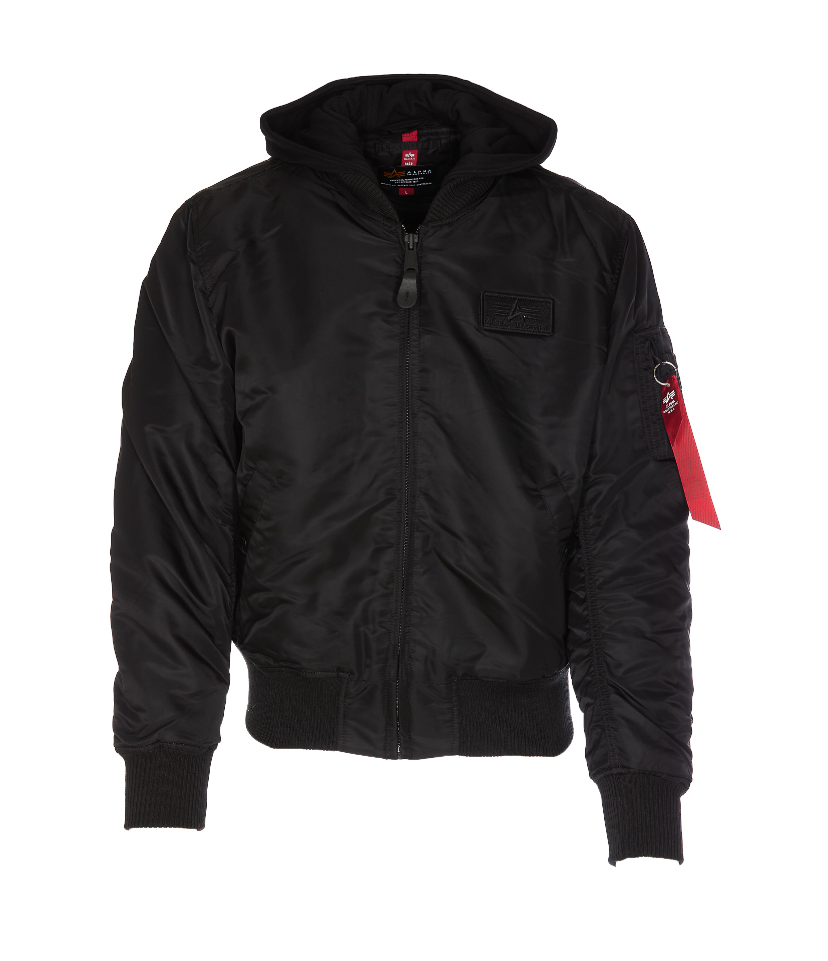 알파 인더스트리 Logo print hooded 패딩 남성 블랙 22FW 12811395