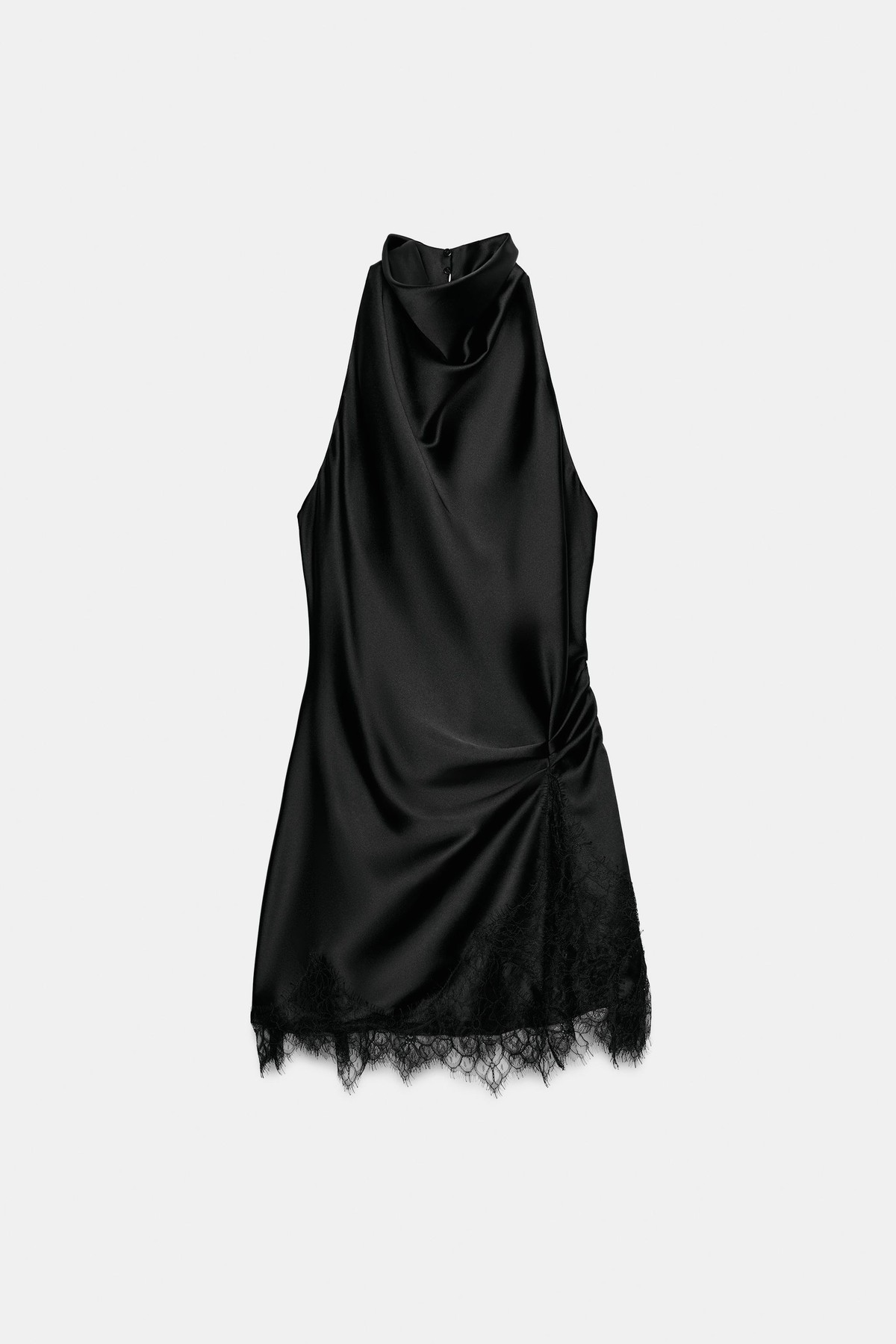 자라 레이스 홀터넥 새틴 미니 원피스 8550/748/800 BLACK