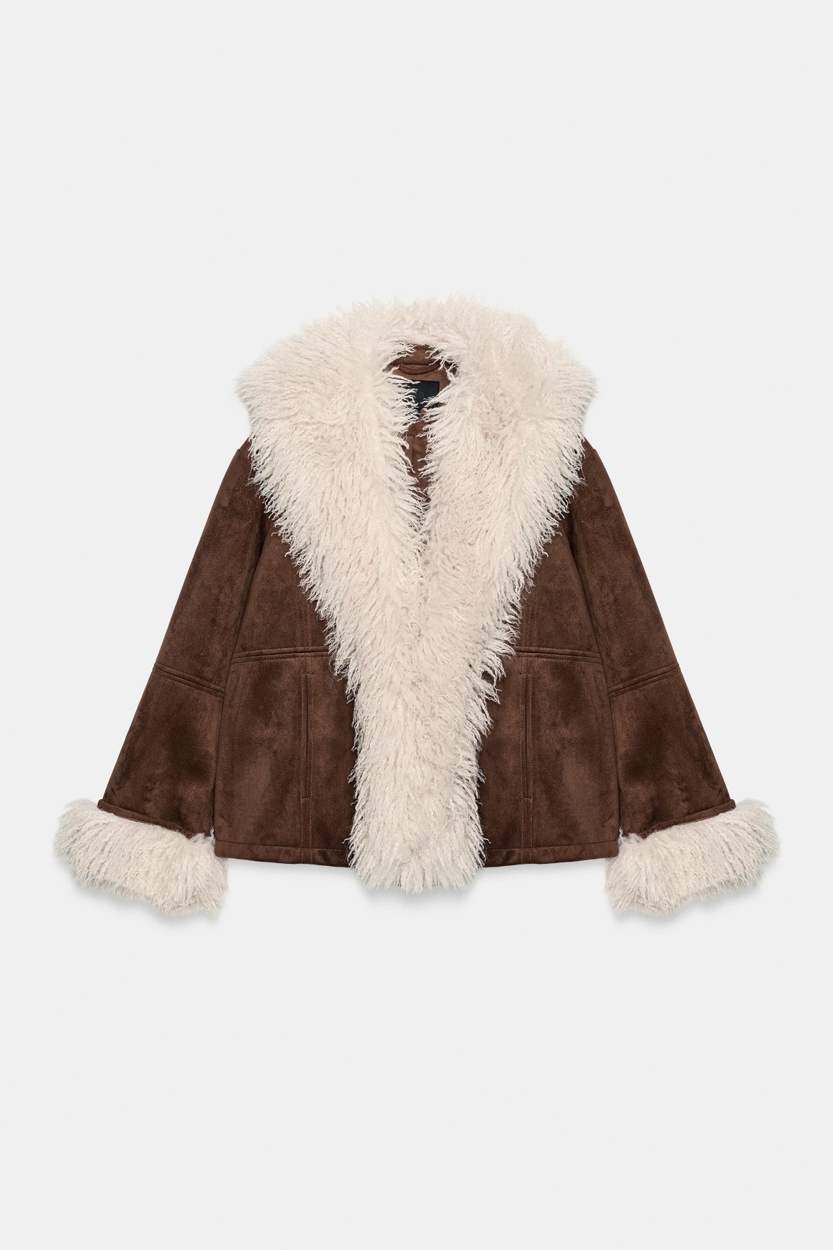 자라 오버핏 페이크 퍼 콤비 자켓 8372/321/700 BROWN