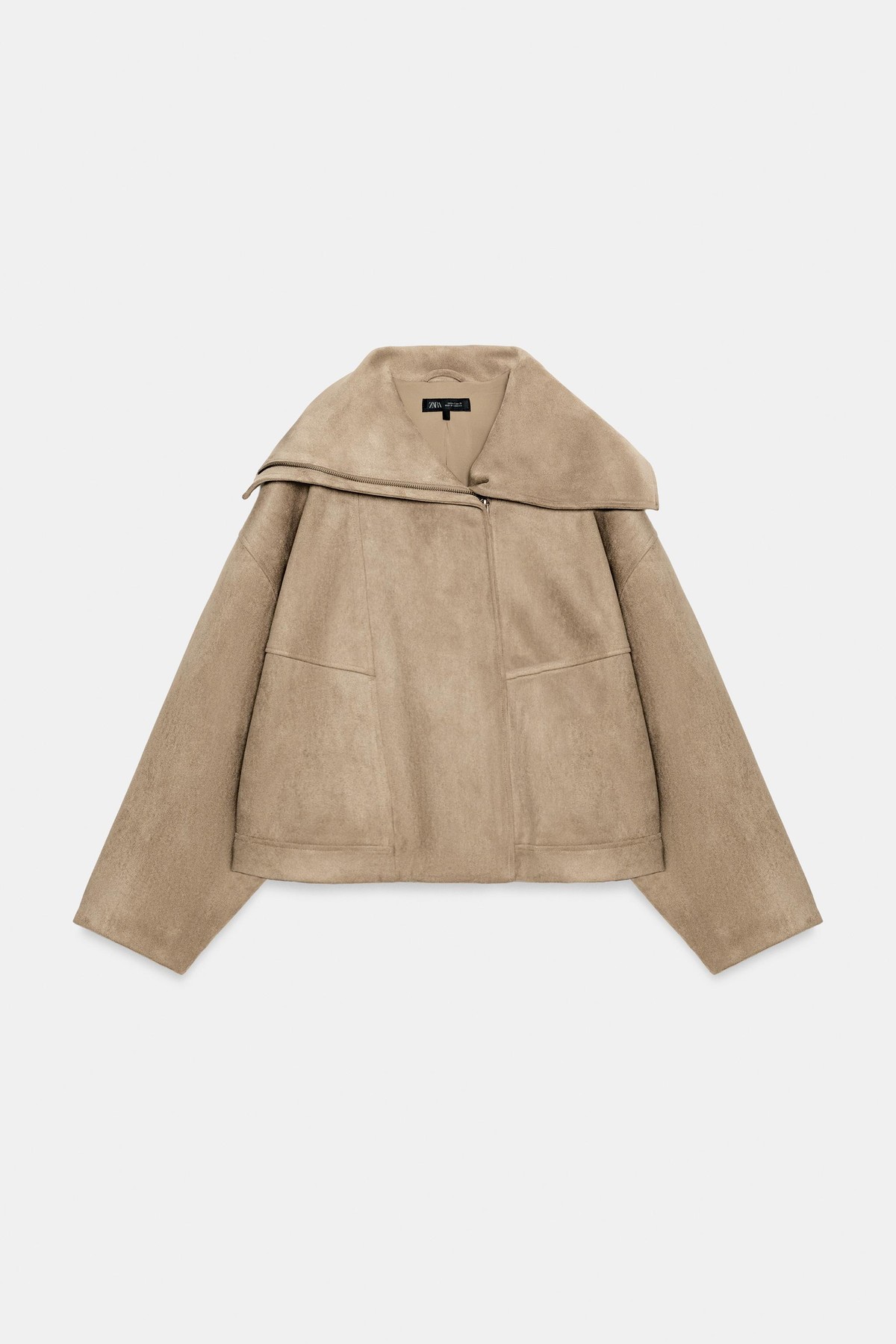자라 와이드 칼라 집업 봄버 자켓 4344/652/746 LIGHT BEIGE