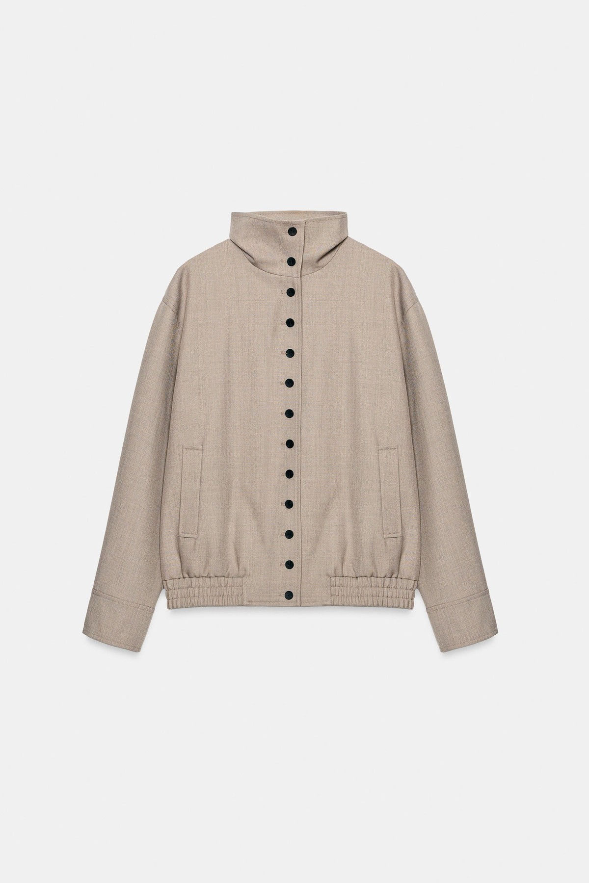 자라 울 혼방 하이넥 버블헴 자켓 7522/248/811 LIGHT GREY