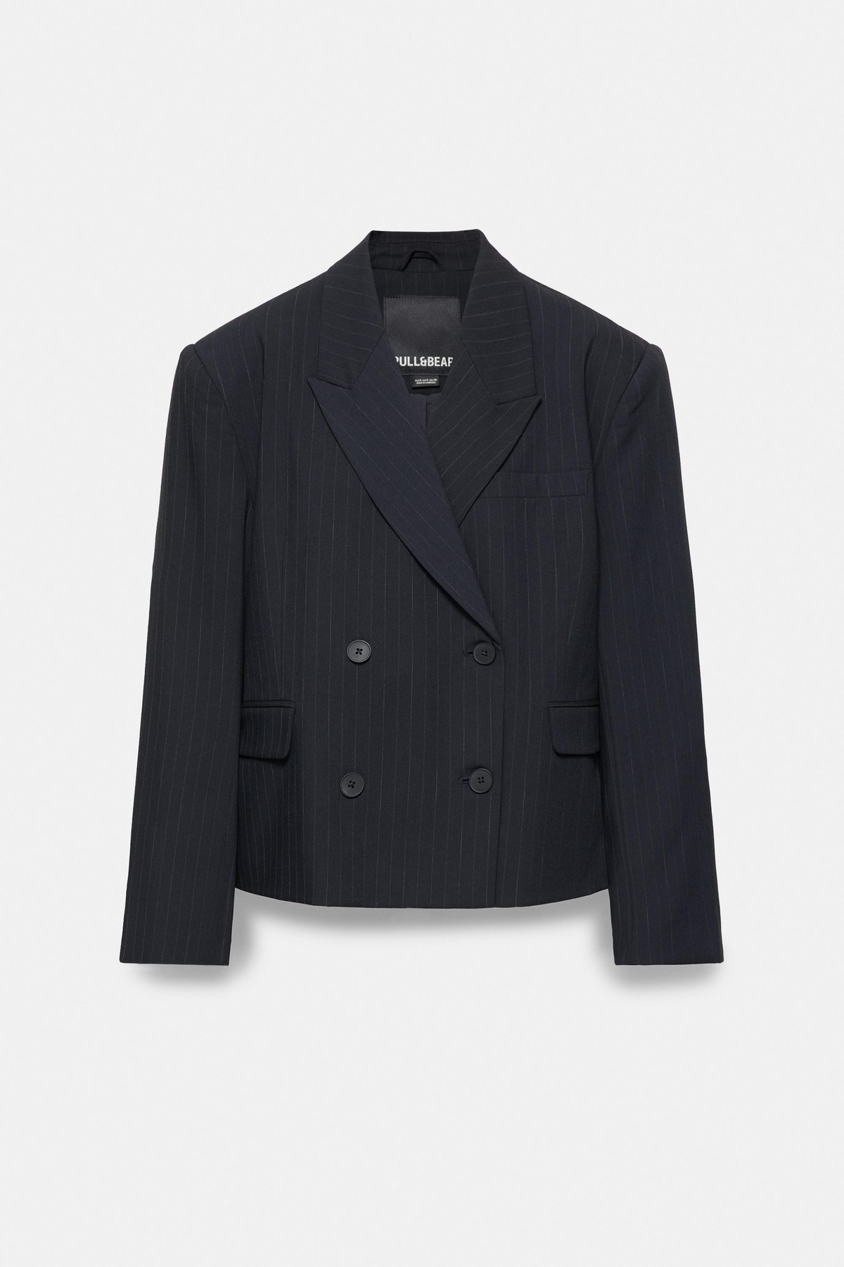풀앤베어 핀스트라이프 박시핏 블레이저 7790/301 DARK NAVY