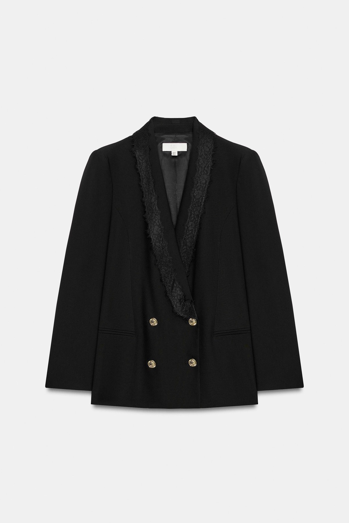 자라 레이스 더블브레스트 블레이저 7969/666/800 BLACK