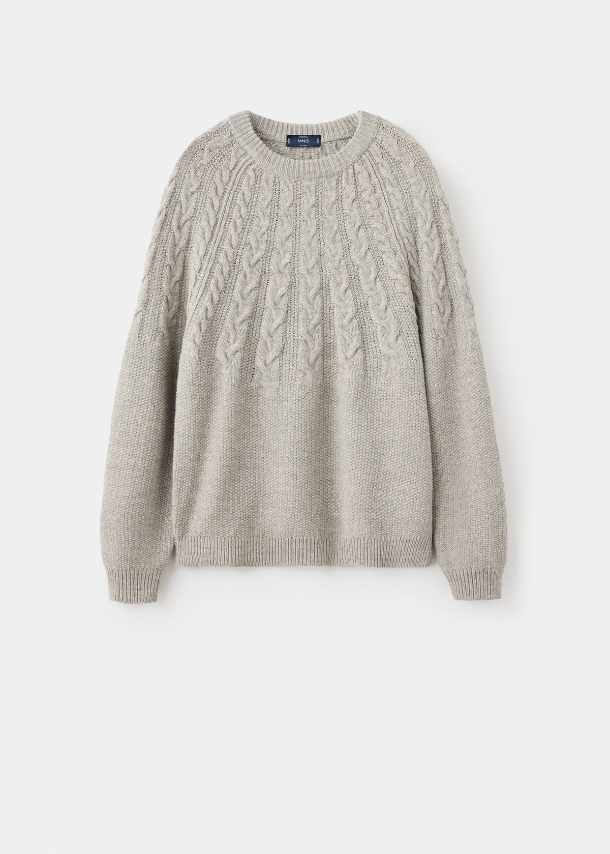 망고 울 혼방 케이블 니트 스웨터 37017911_06 GRIS CLARO/PASTEL