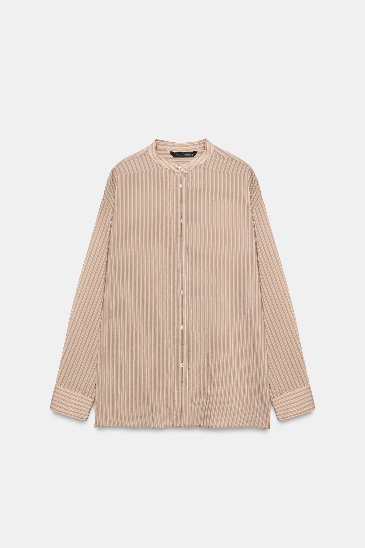 자라 스트라이프 스탠드 칼라 셔츠 4437/243/102 GREY / TAN