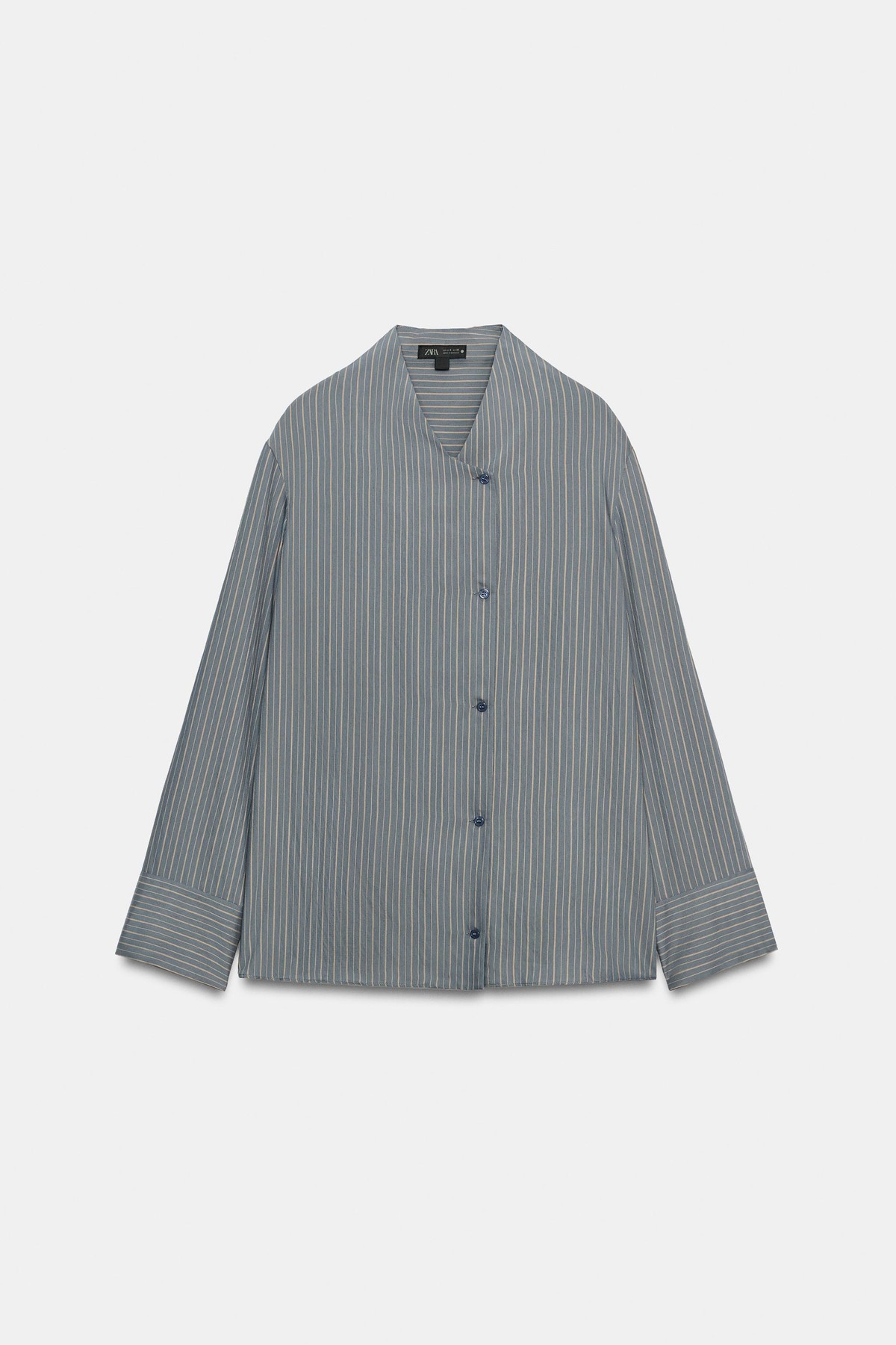 자라 스트라이프 크로스 긴팔 셔츠 1361/435/102 GREY / TAN