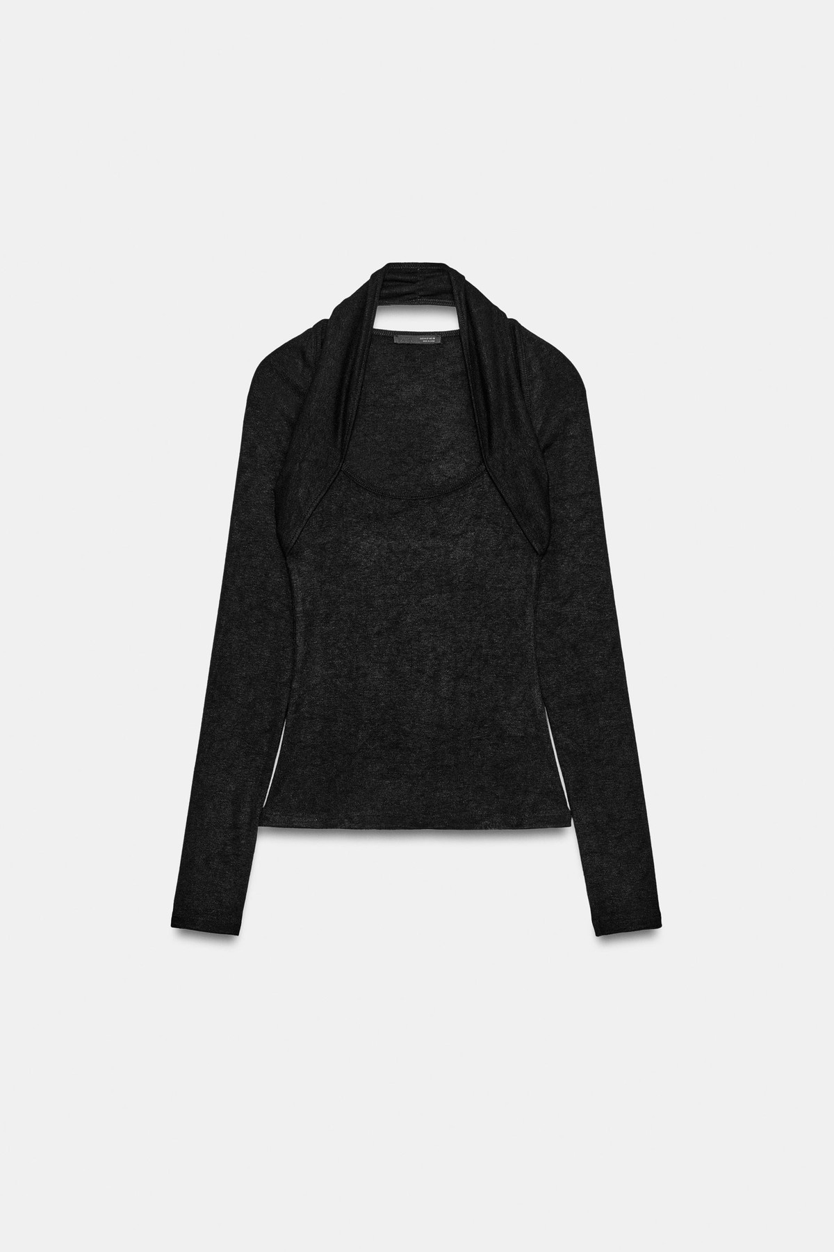 자라 홀터넥 더블 레이어 긴팔 탑 5063/845/800 BLACK