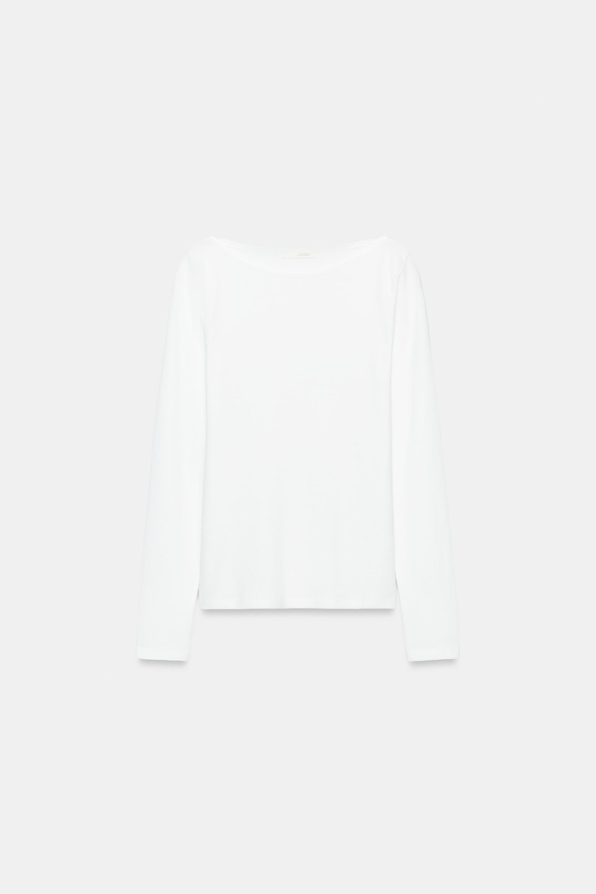 자라 보트넥 레귤러핏 긴팔 티셔츠 4424/640/250 WHITE