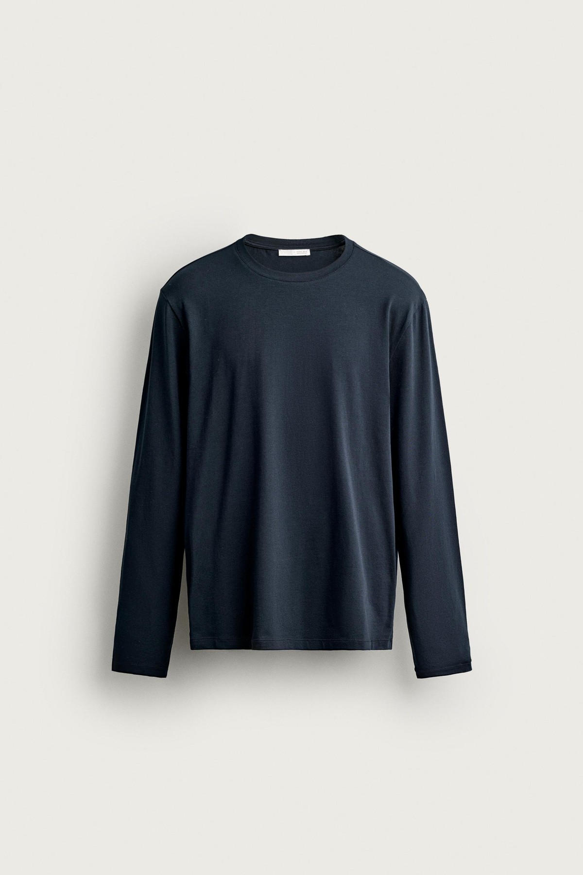 자라 슬림핏 라운드넥 긴팔 티셔츠 6019/340/401 NAVY BLUE