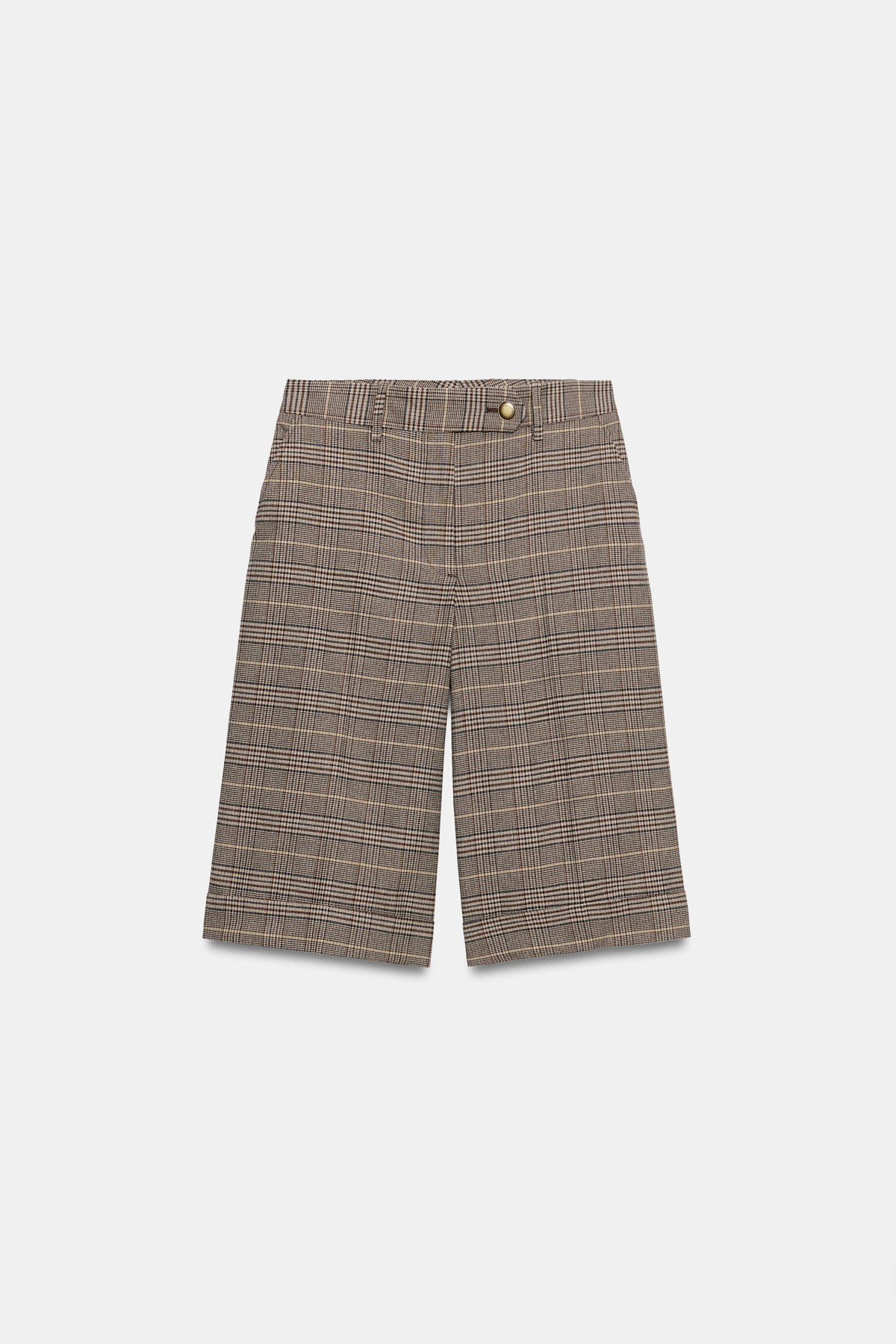 자라 하운드투스 체크 버뮤다 팬츠 7980/140/049 BROWN-BLUE