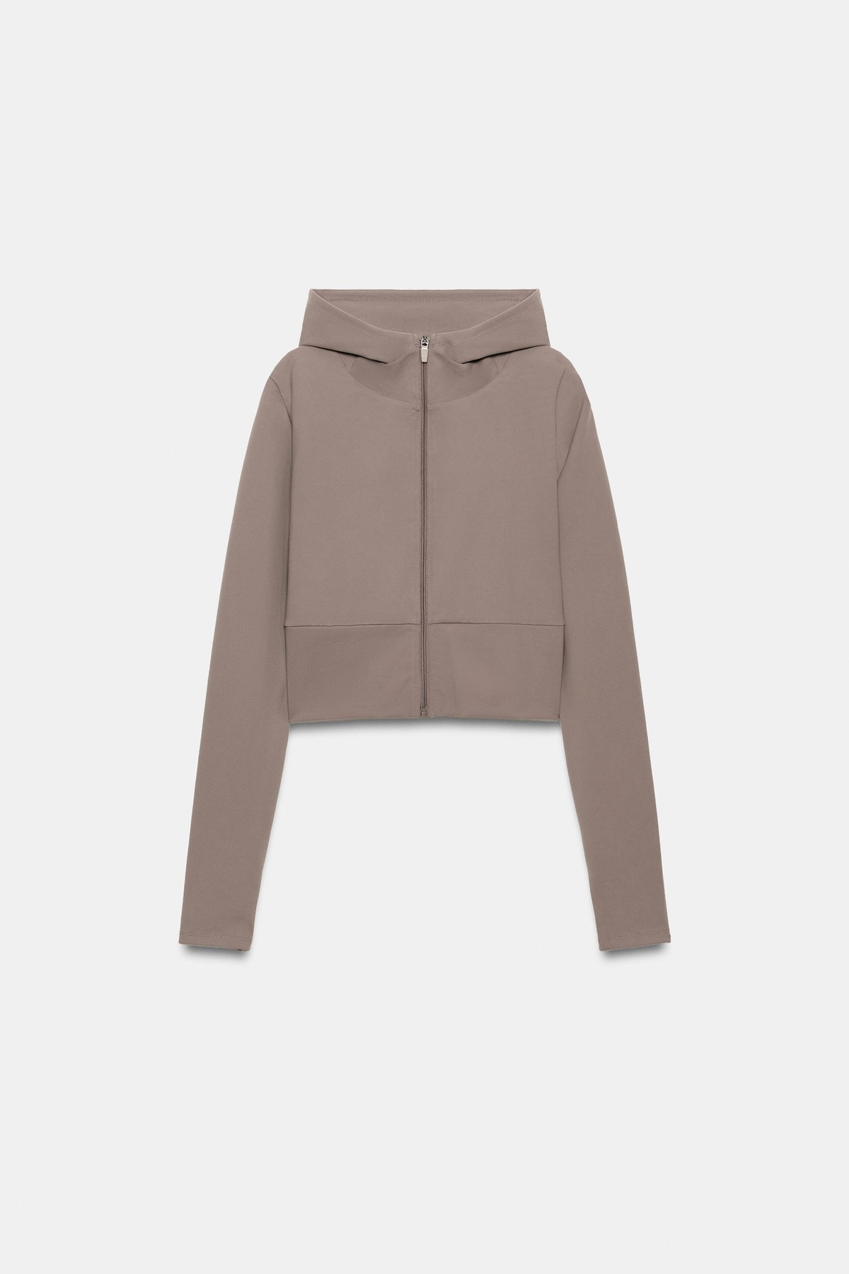 자라 크롭 스트레치 후드 집업 자켓 3641/852/730 LIGHT BROWN