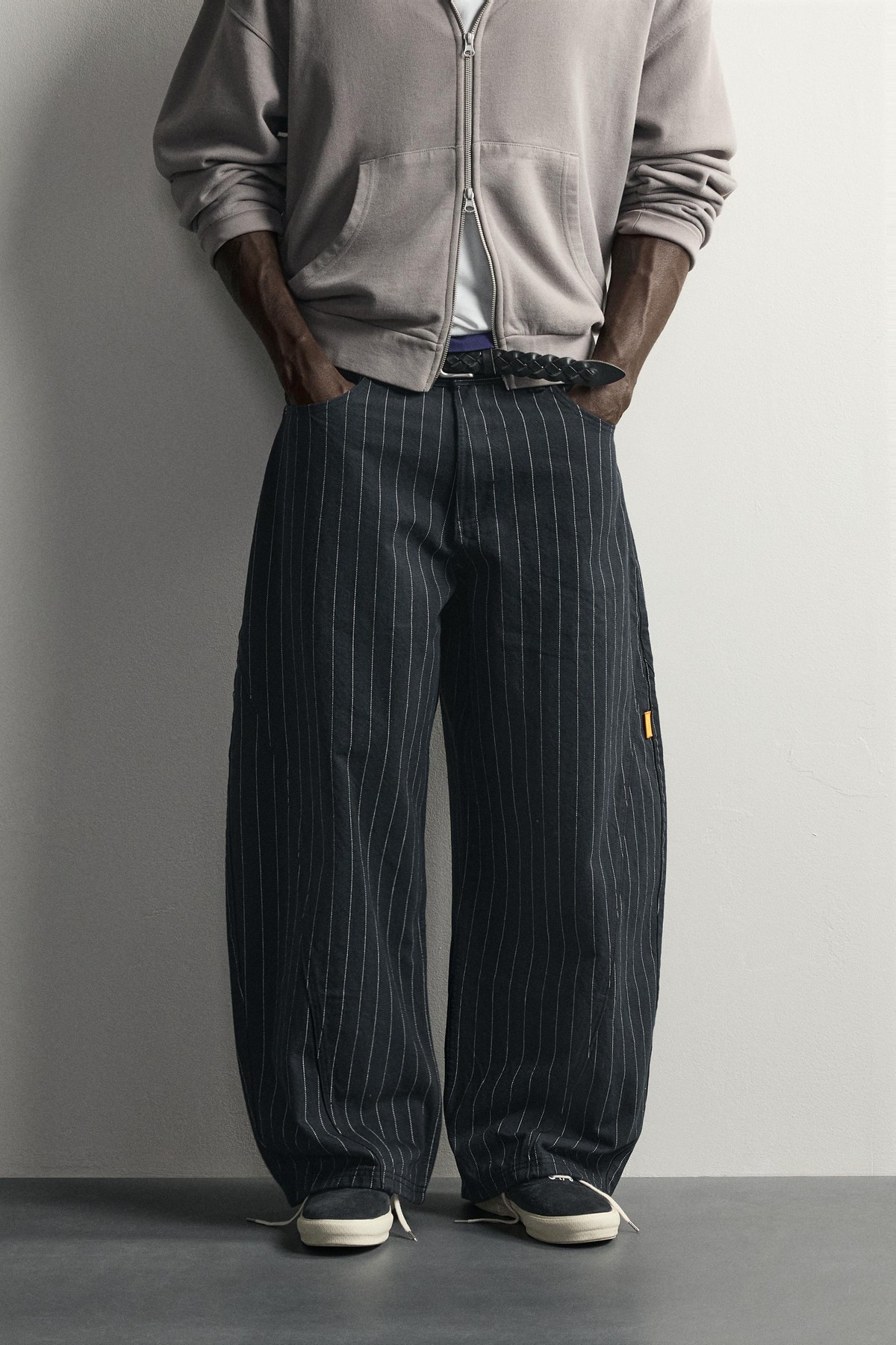 자라 핀스트라이프 벌룬핏 코튼 팬츠 0108/327/104 STRIPED