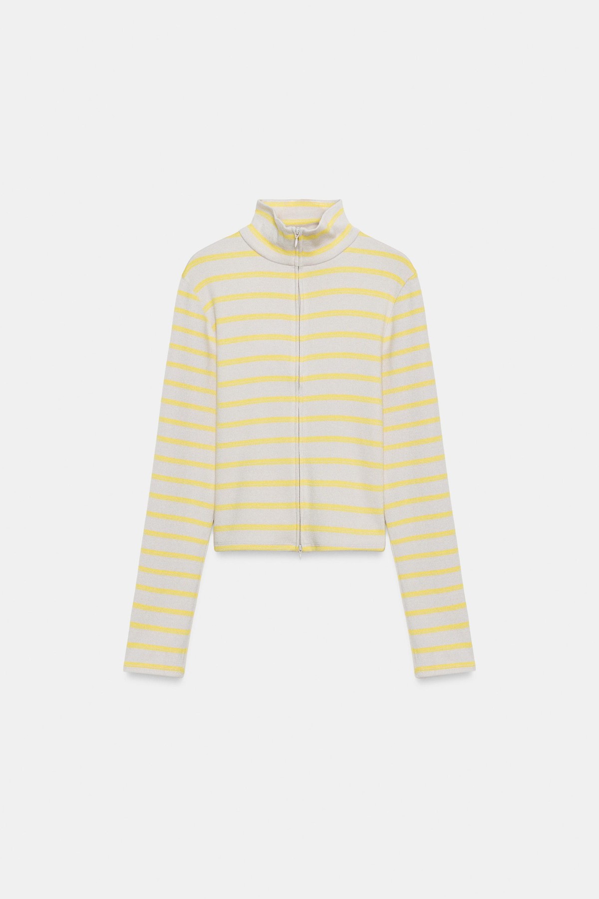 자라 스트라이프 하이넥 집업 자켓 5063/822/306 LIGHT YELLOW