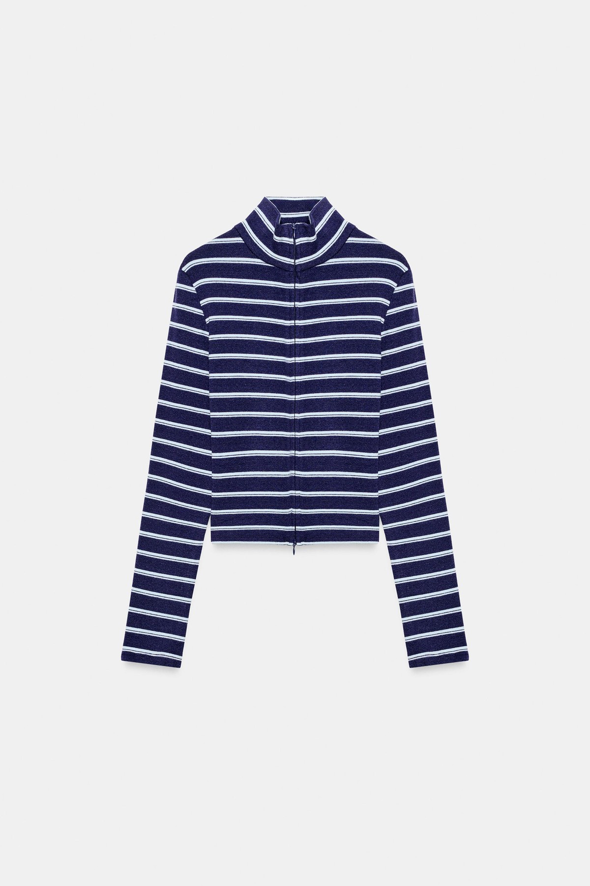 자라 스트라이프 집업 크롭 자켓 5063/822/407 BLUE