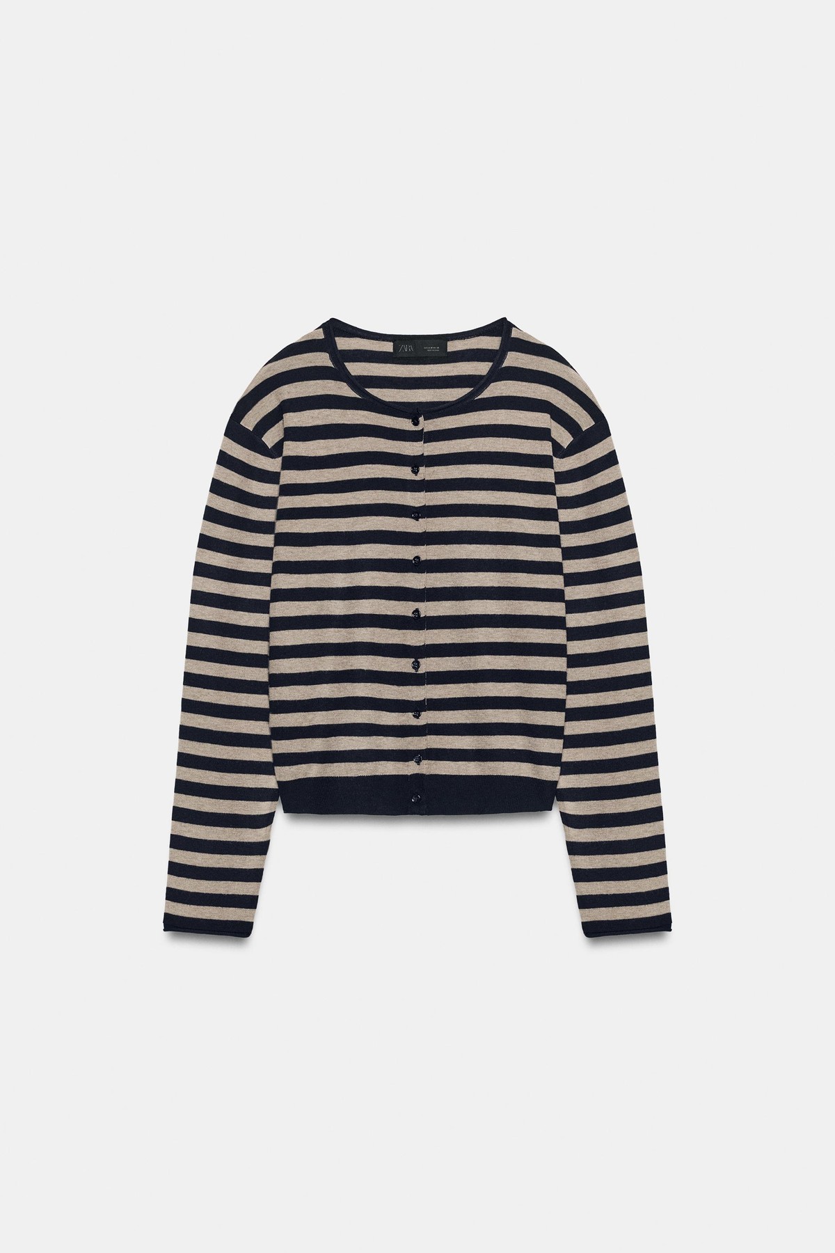 자라 스트라이프 라운드넥 파인 니트 가디건 4192/116/104 STRIPED