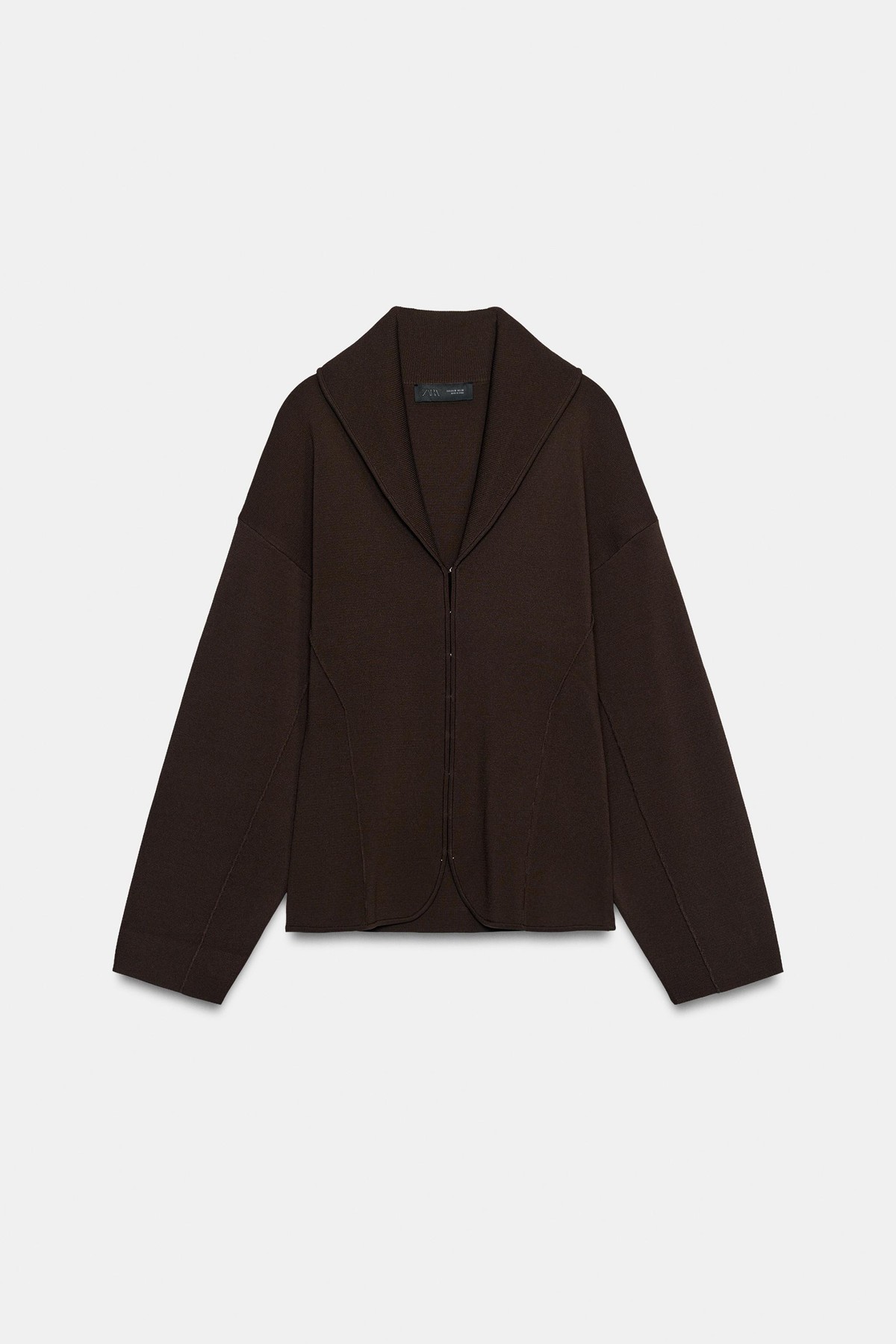자라 후크 디테일 니트 가디건 2142/173/700 BROWN