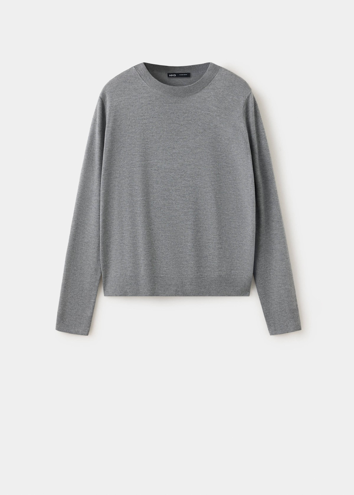 망고 라운드넥 긴팔 니트 스웨터 37017777_92 GRIS