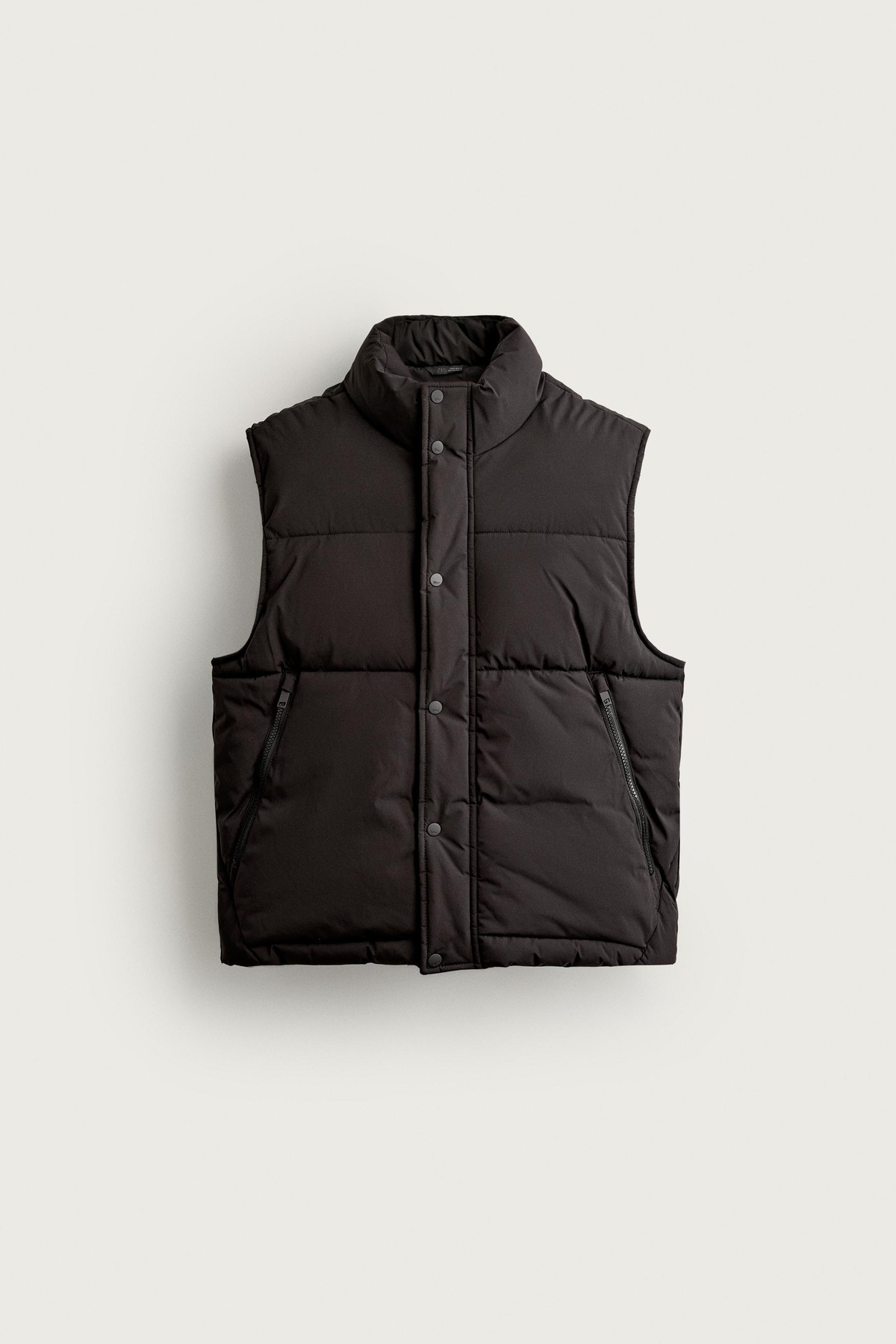 자라 테크니컬 하이넥 패딩 조끼 3411/390/800 BLACK