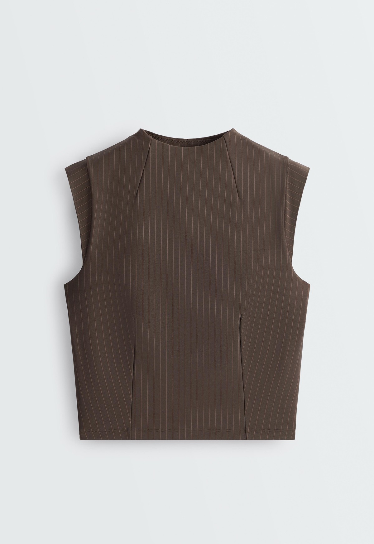 오이쇼 핀스트라이프 브라 내장 탱크탑 5733/290/753 BROWN