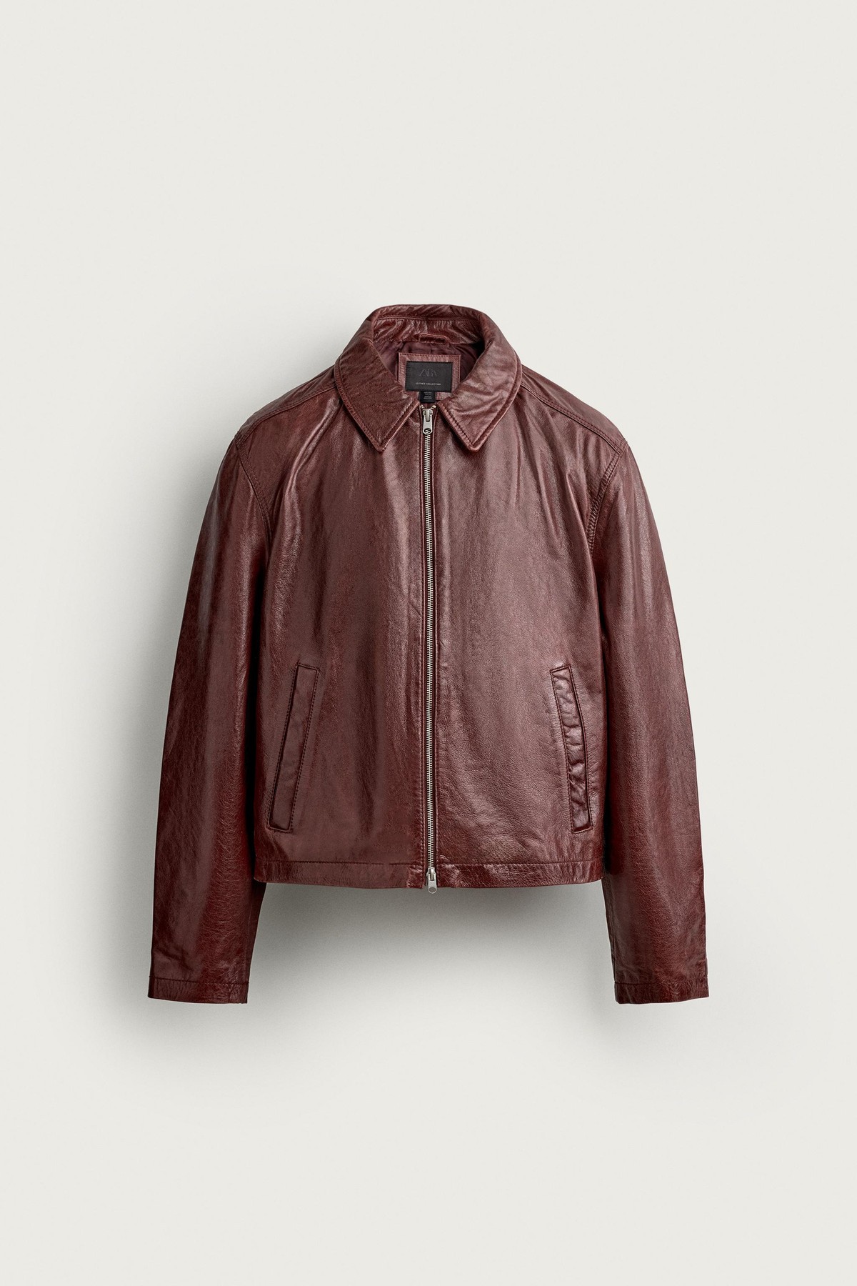 자라 크롭핏 레더 자켓 4720/800/641 DARK RED