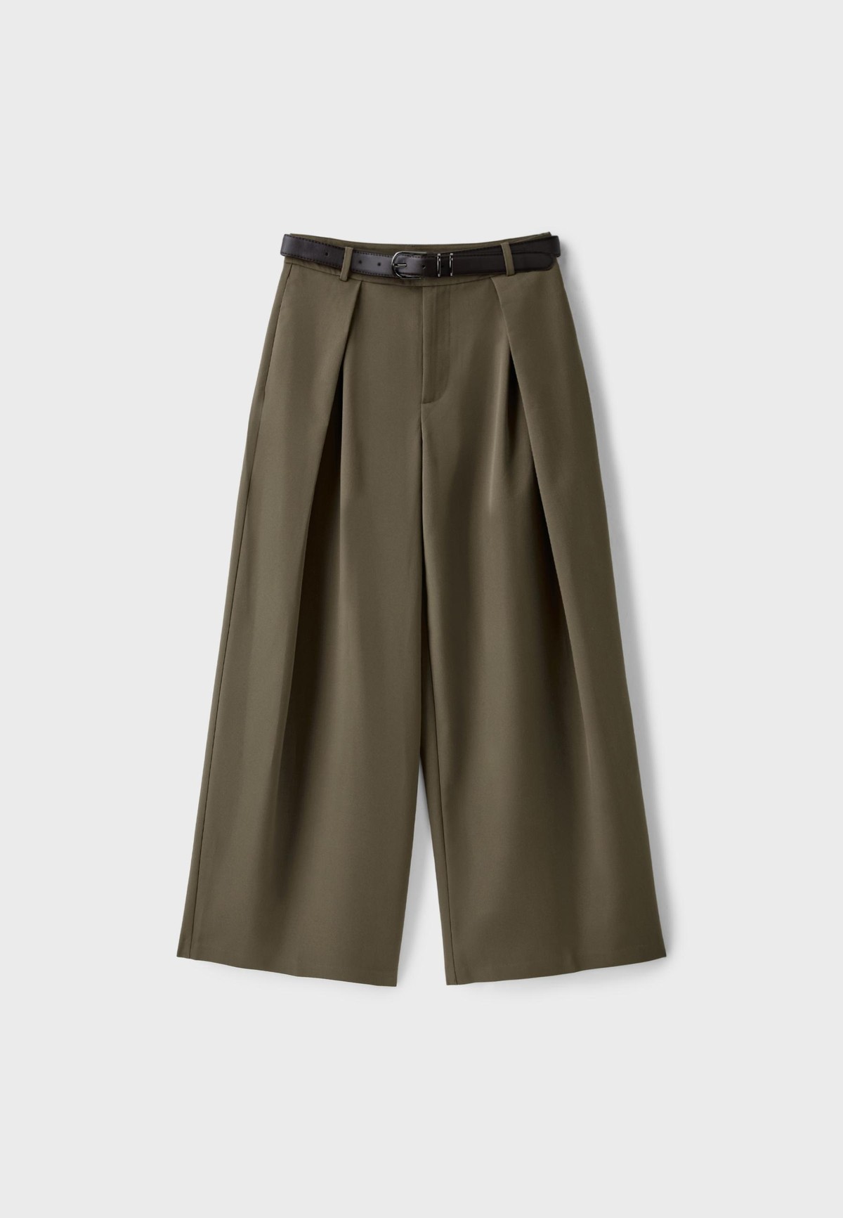 스트라디바리우스 맥시 플리츠 벨트 와이드 팬츠 4538/555/550 KHAKI